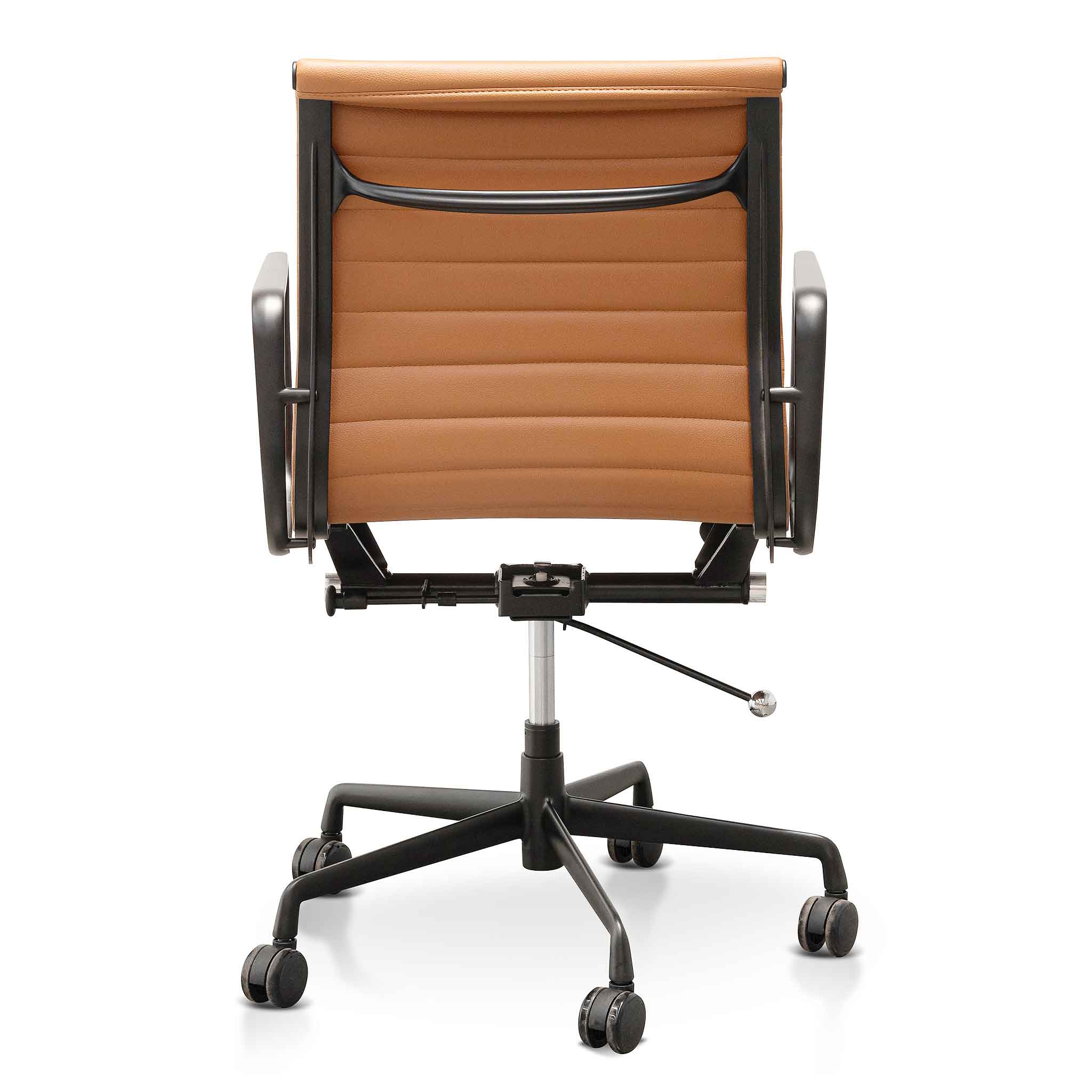 Low Back Milano Office Chair - Saddle Tan in Black Frame