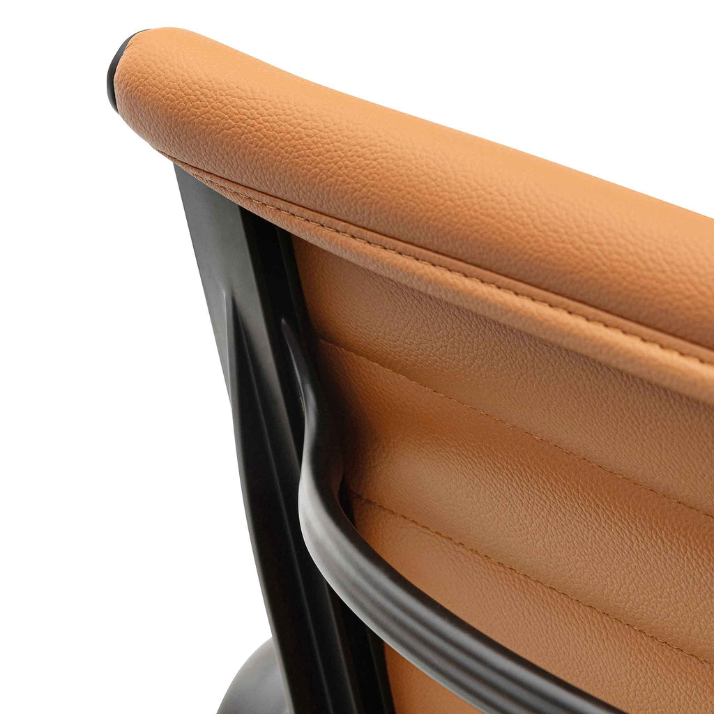 Low Back Milano Office Chair - Saddle Tan in Black Frame