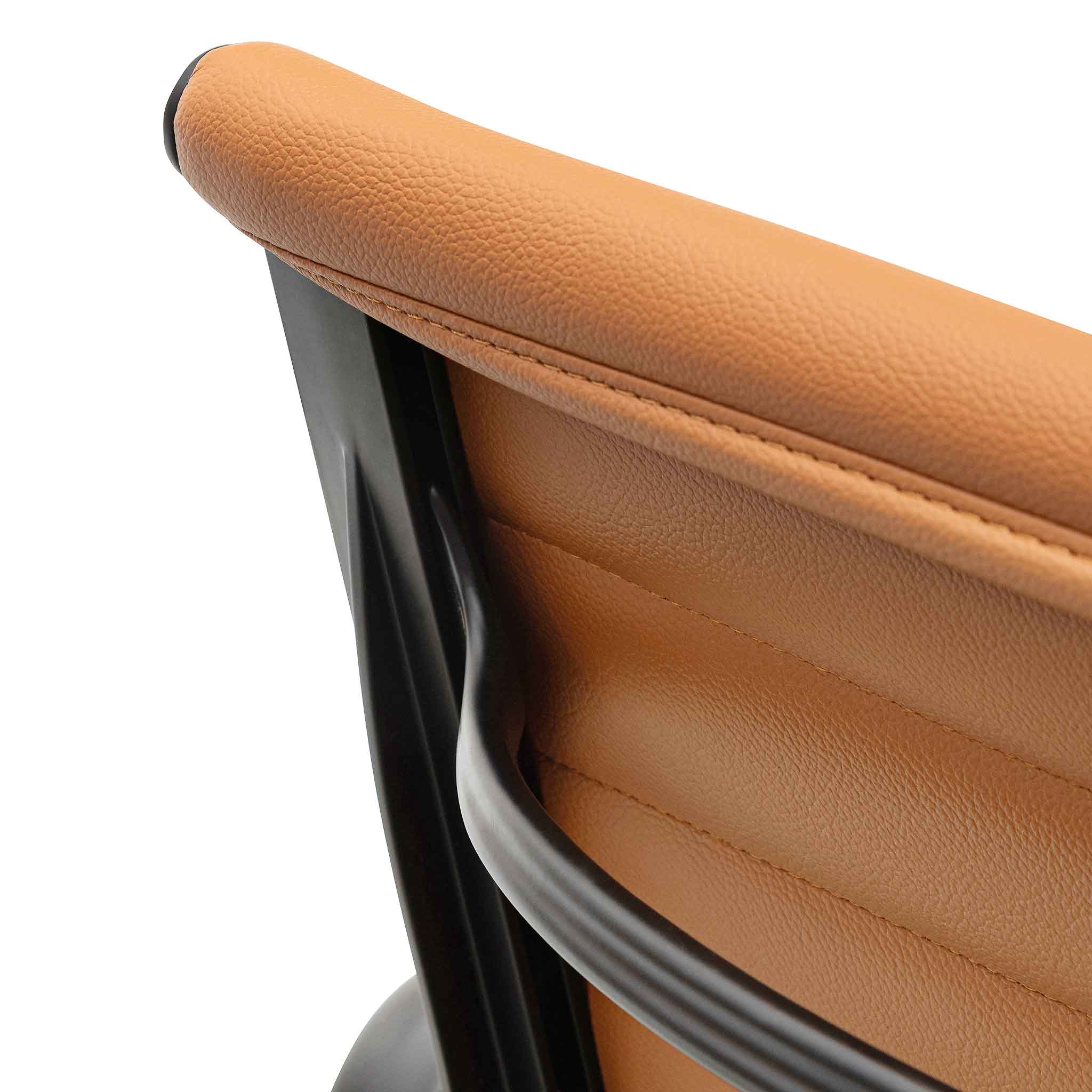 Low Back Milano Office Chair - Saddle Tan in Black Frame