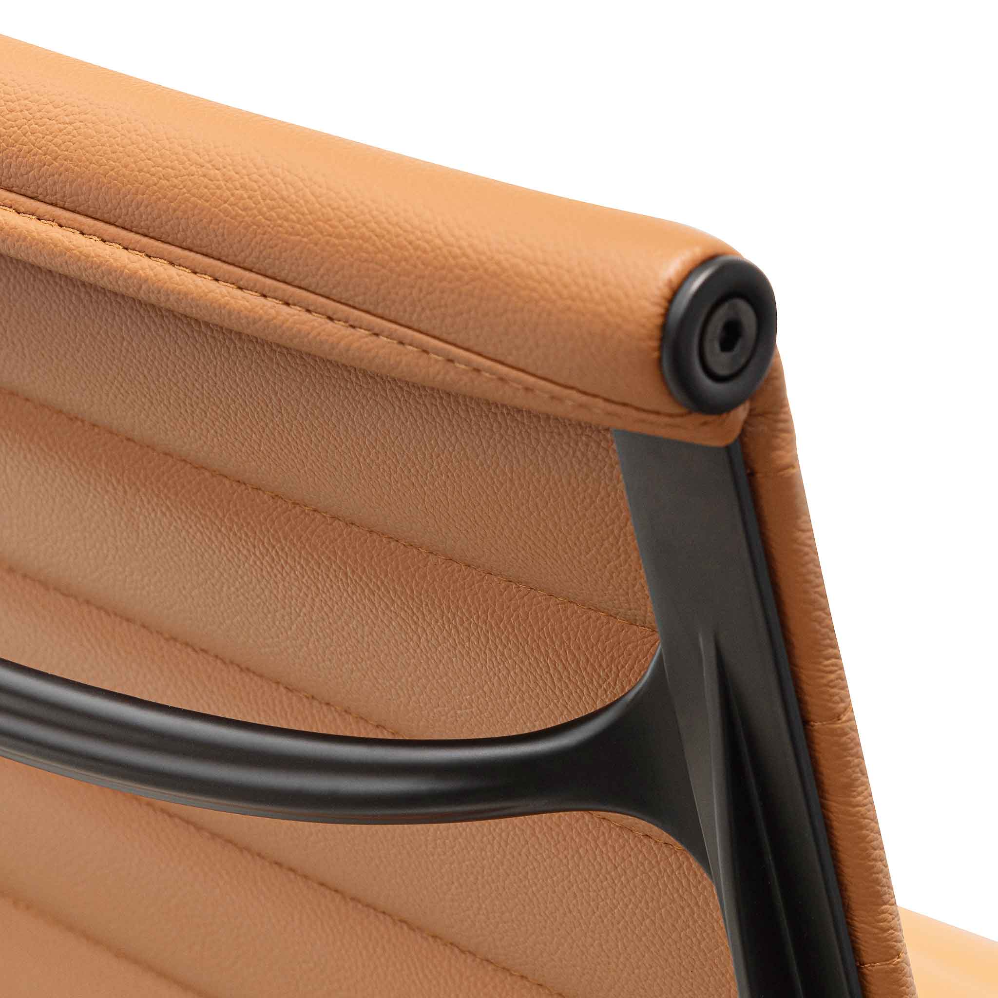 Low Back Milano Office Chair - Saddle Tan in Black Frame