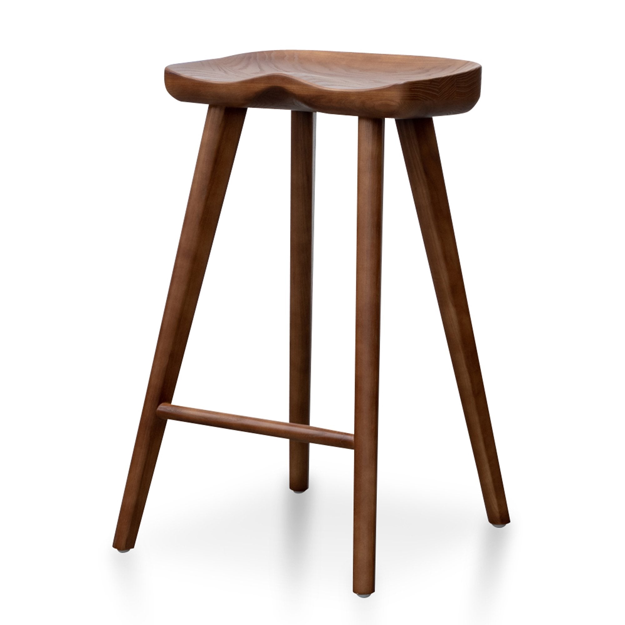 65cm Wooden Amalfi Bar Stool - Walnut (Set of 2)