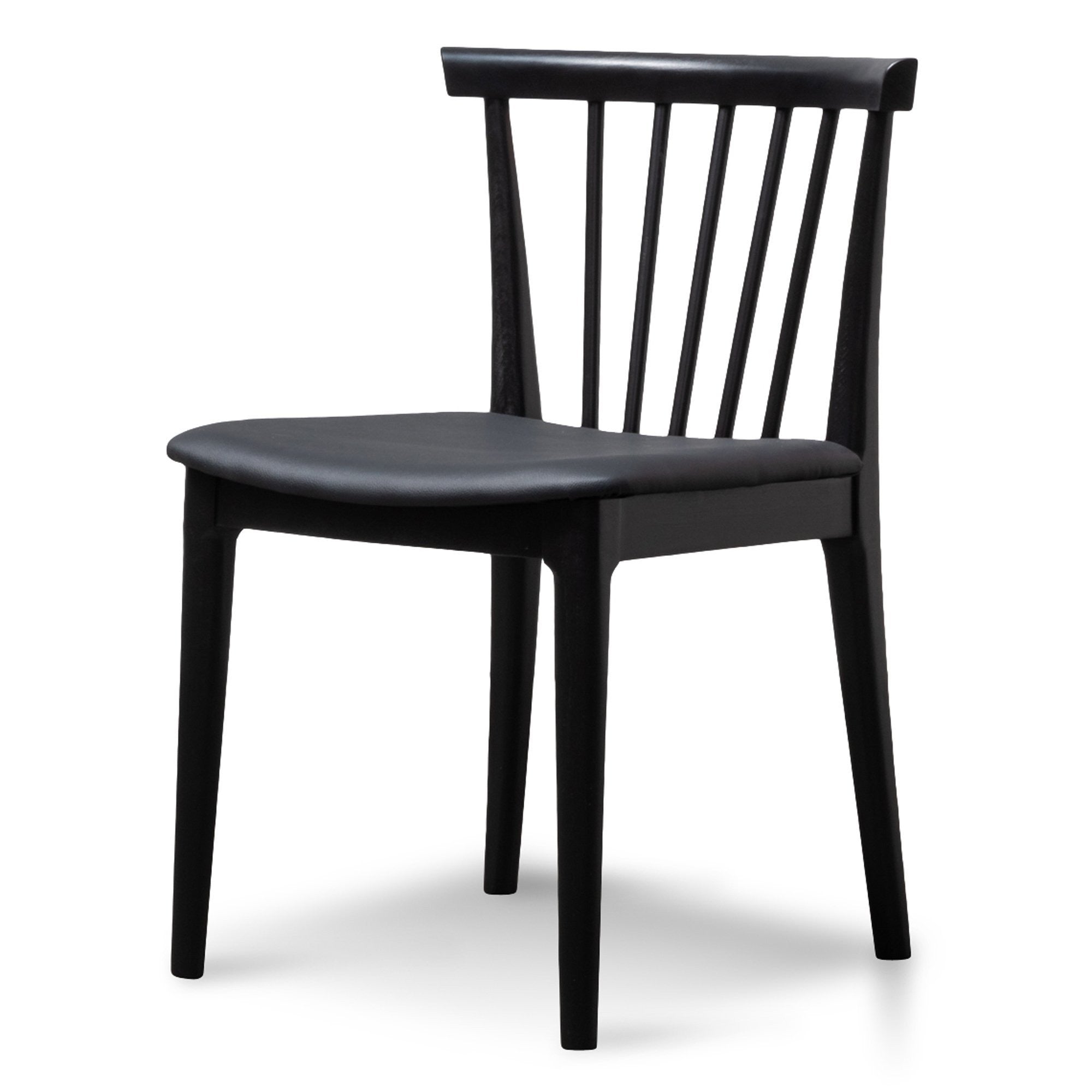 Verona Dining Chair - Solid timber and Black PU (Set of 2)