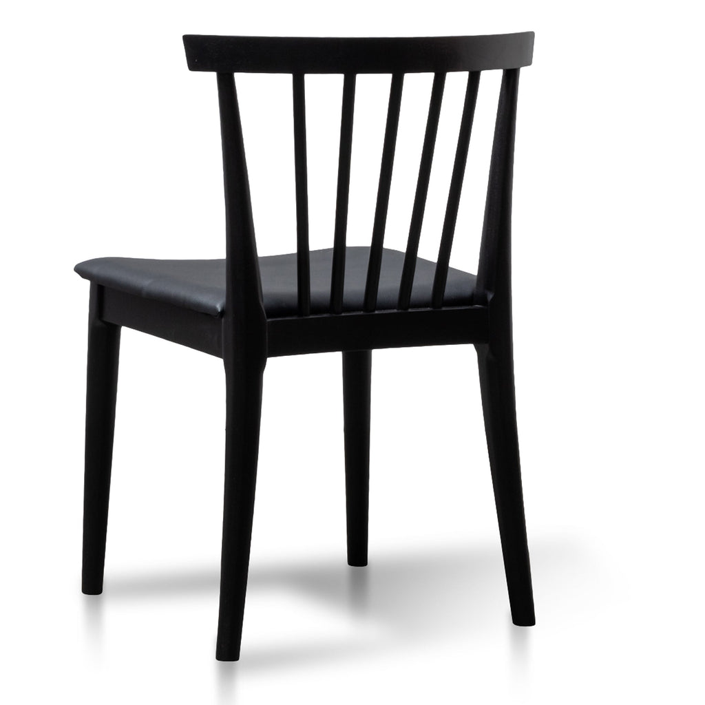 Verona Dining Chair - Solid timber and Black PU (Set of 2)