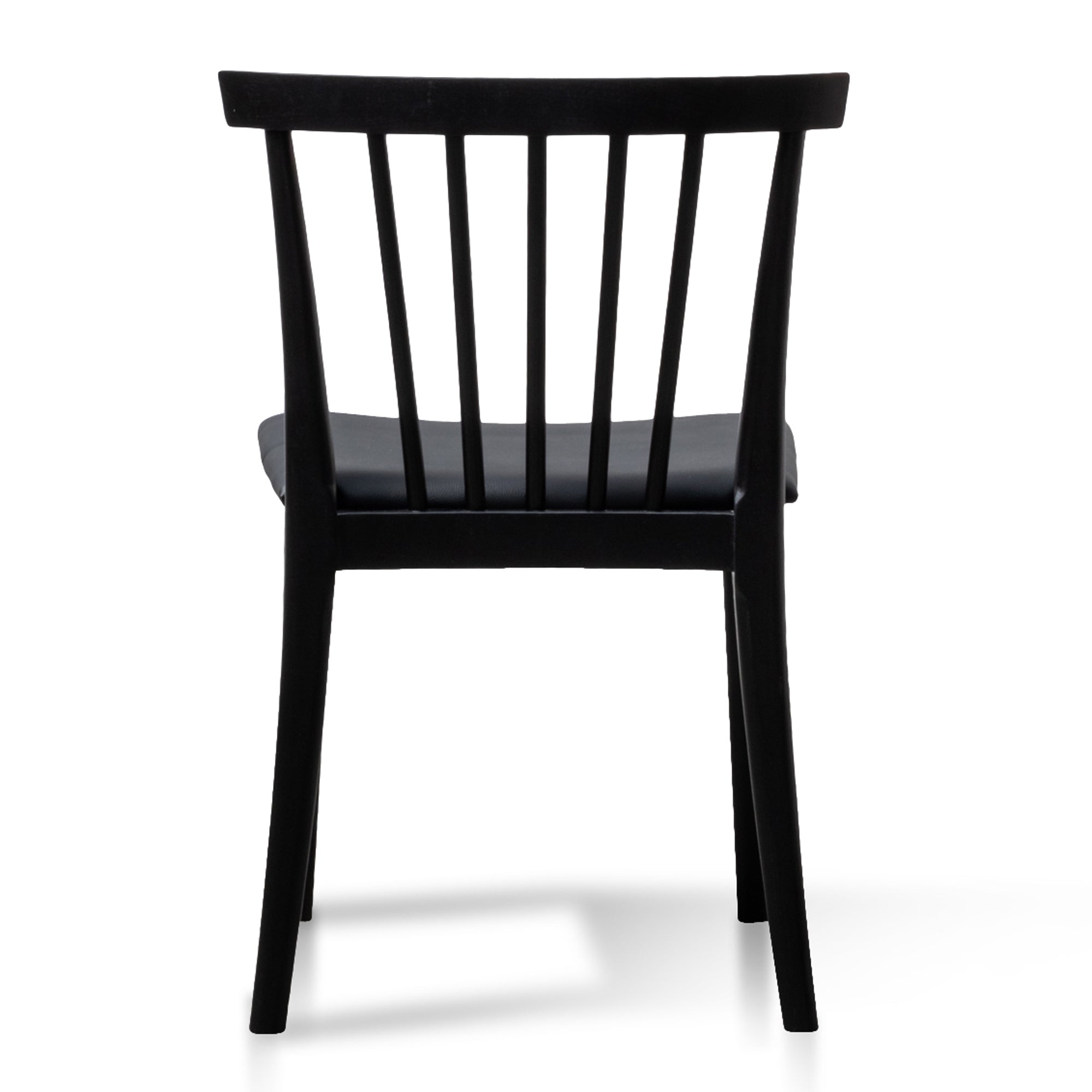 Verona Dining Chair - Solid timber and Black PU (Set of 2)
