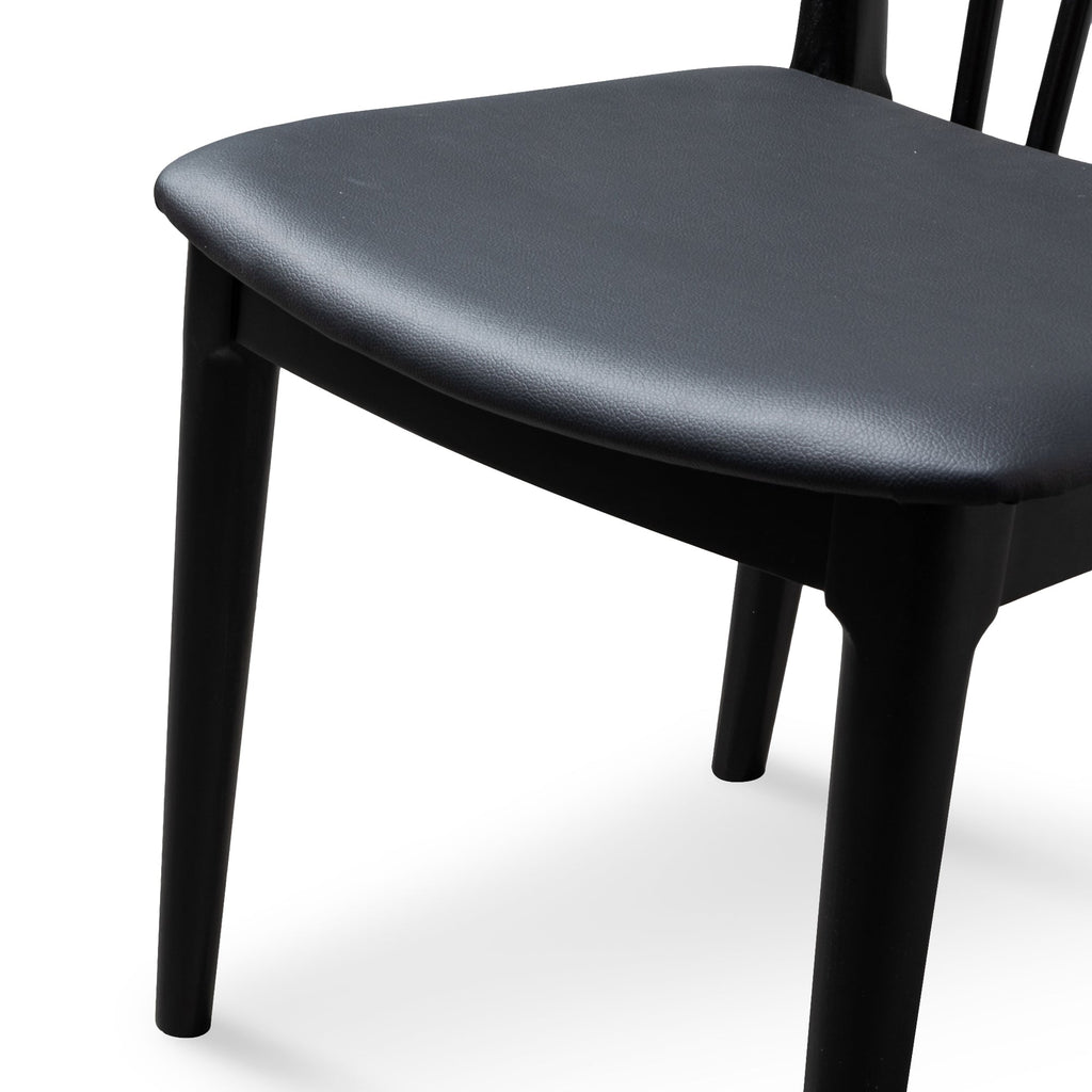 Verona Dining Chair - Solid timber and Black PU (Set of 2)