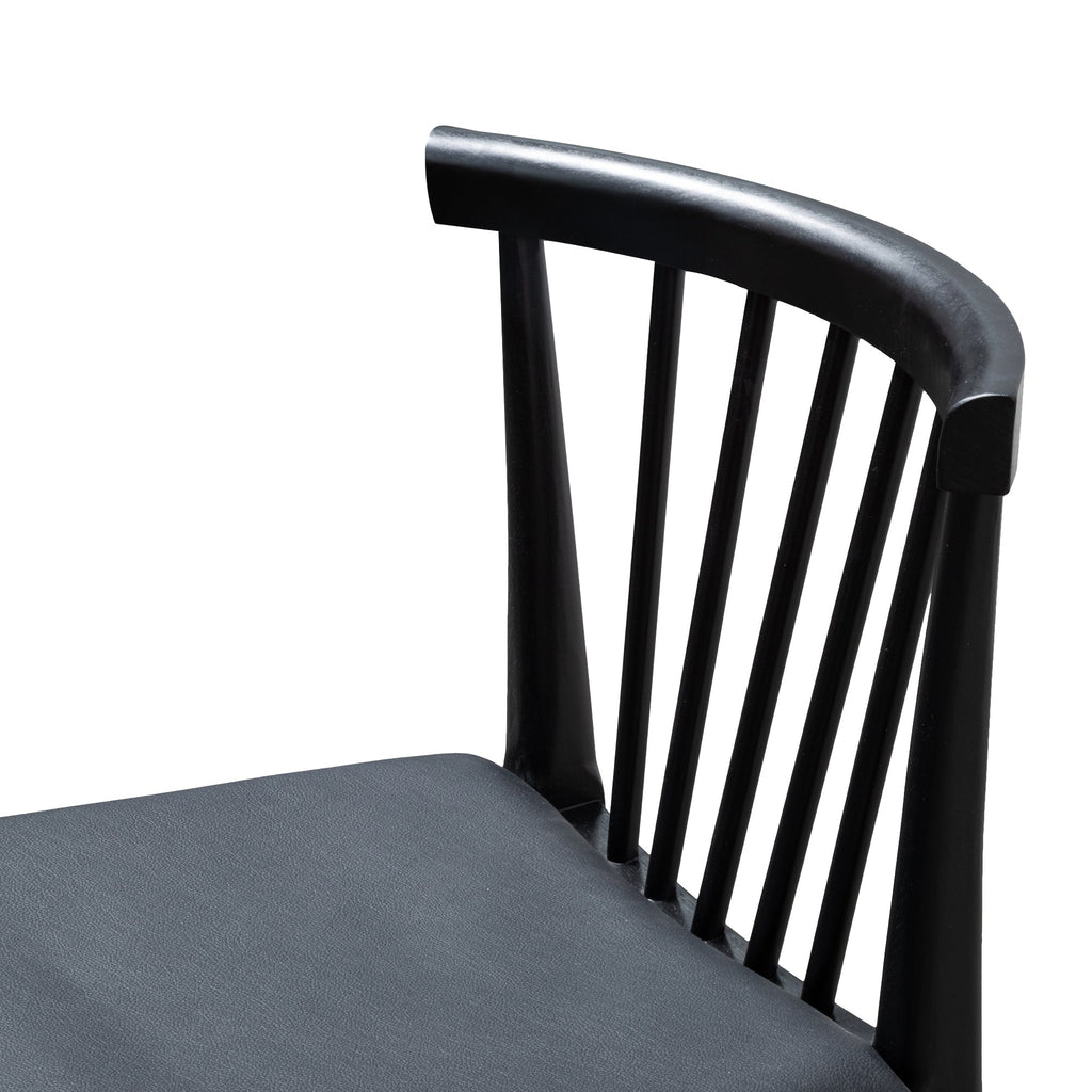 Verona Dining Chair - Solid timber and Black PU (Set of 2)