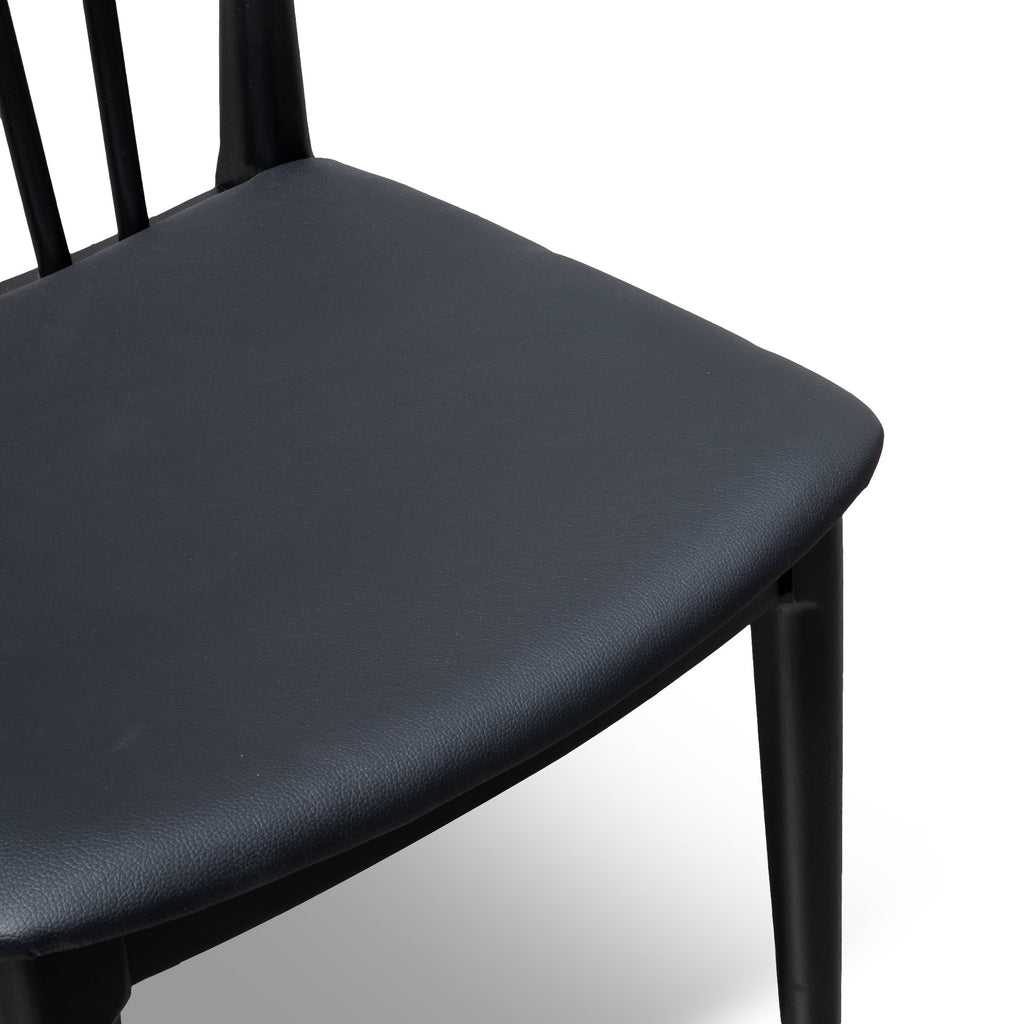 Verona Dining Chair - Solid timber and Black PU (Set of 2)