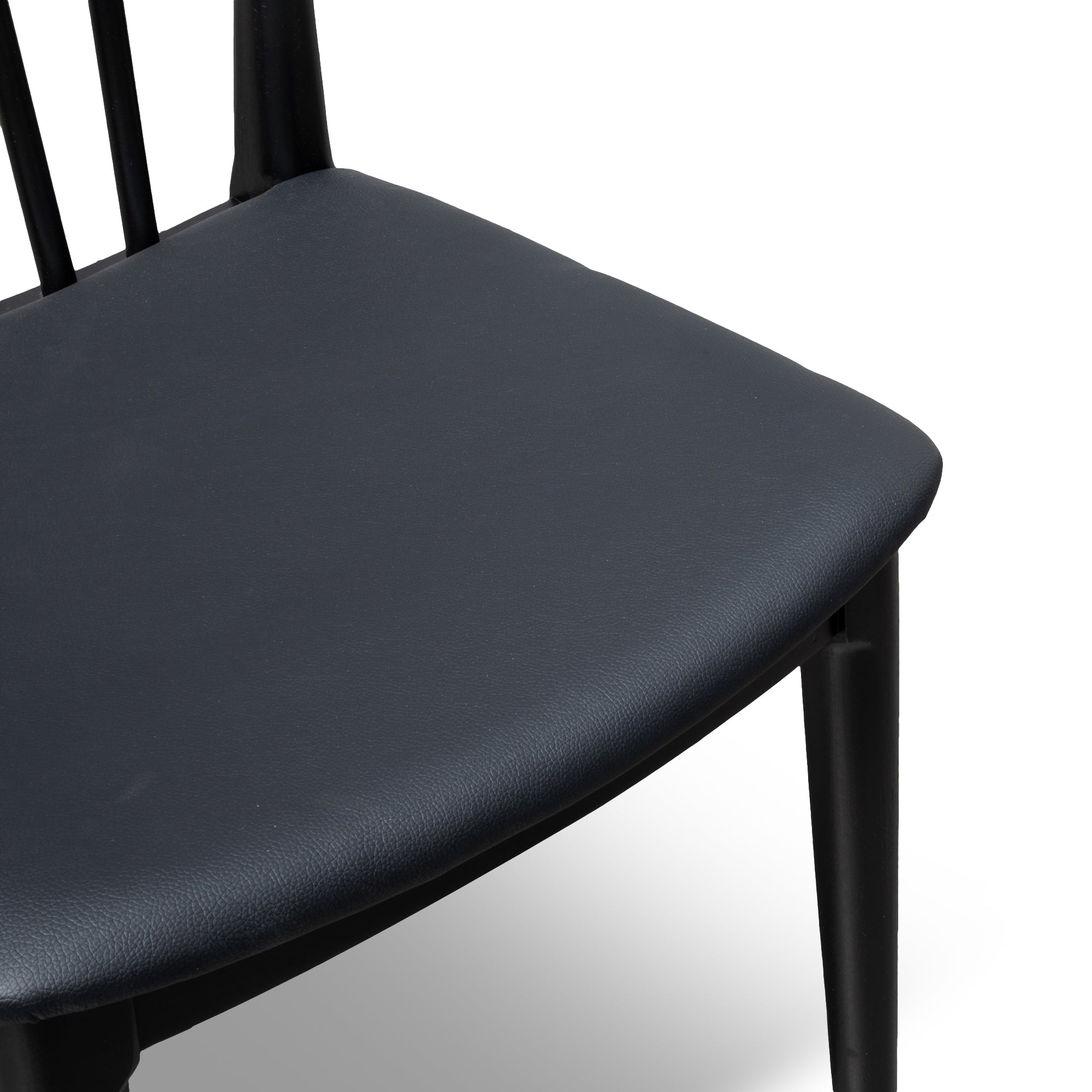 Verona Dining Chair - Solid timber and Black PU (Set of 2)