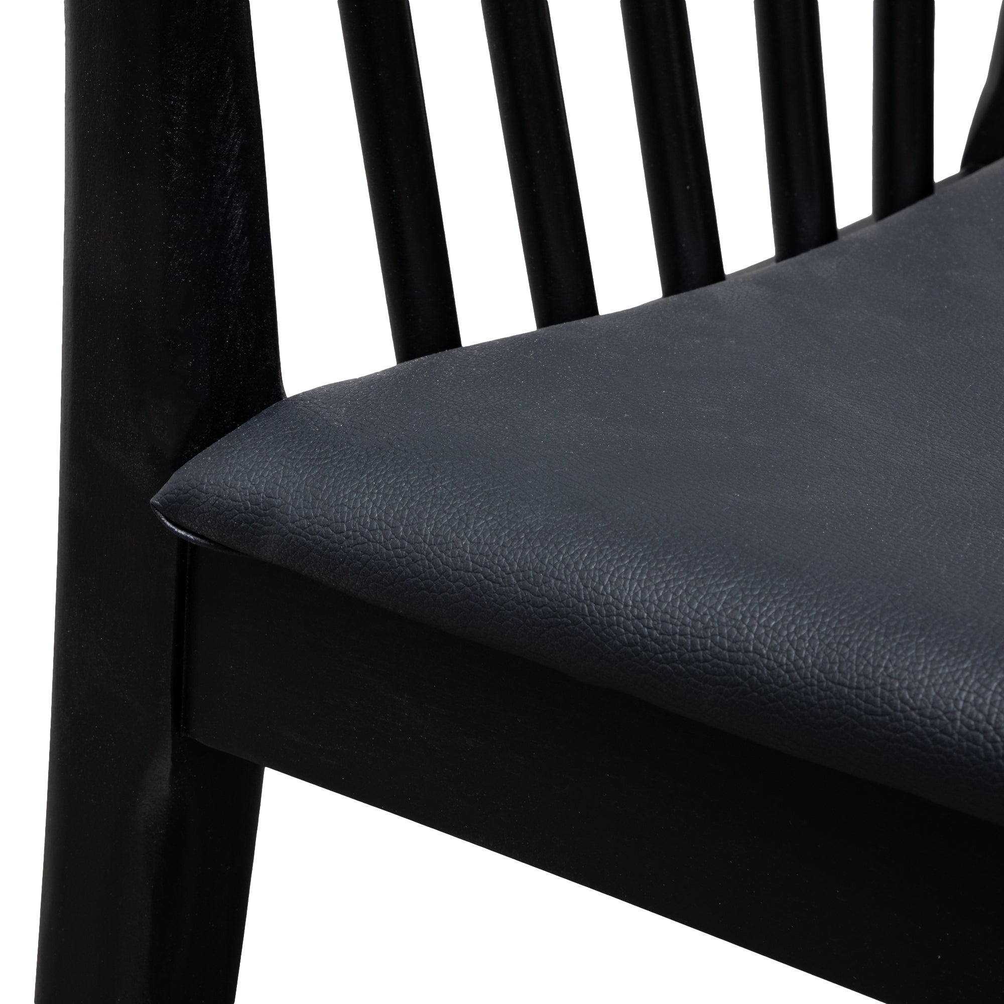 Verona Dining Chair - Solid timber and Black PU (Set of 2)