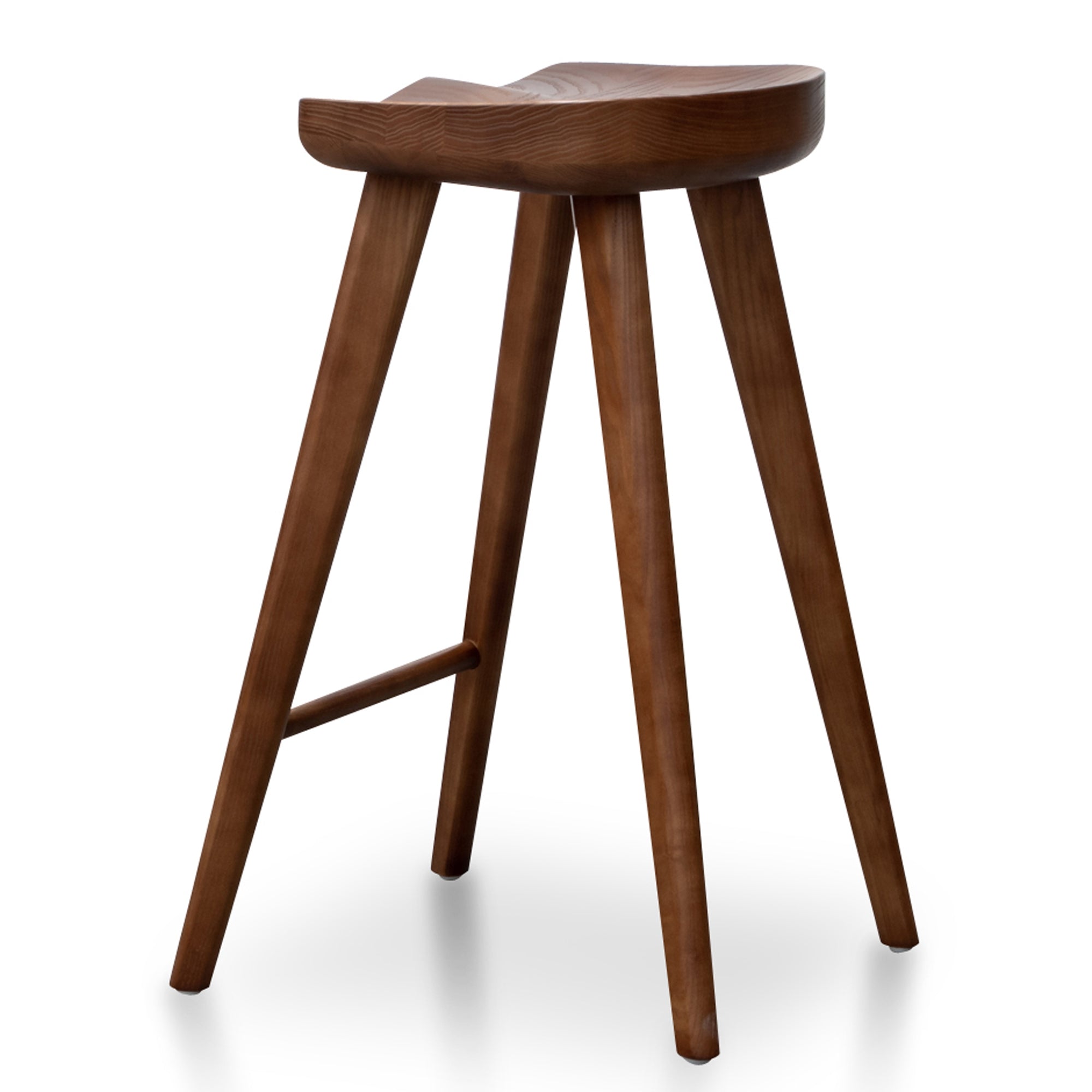 65cm Wooden Amalfi Bar Stool - Walnut (Set of 2)
