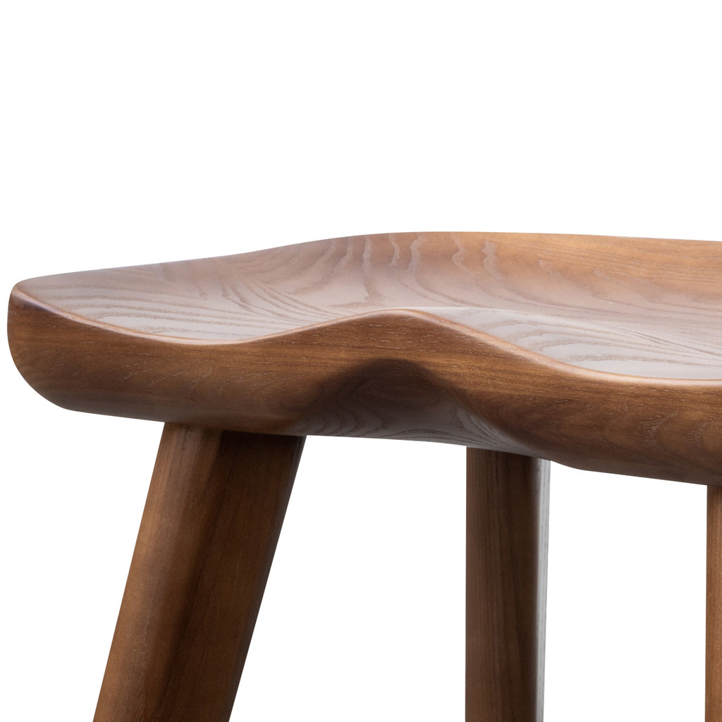 65cm Wooden Amalfi Bar Stool - Walnut (Set of 2)