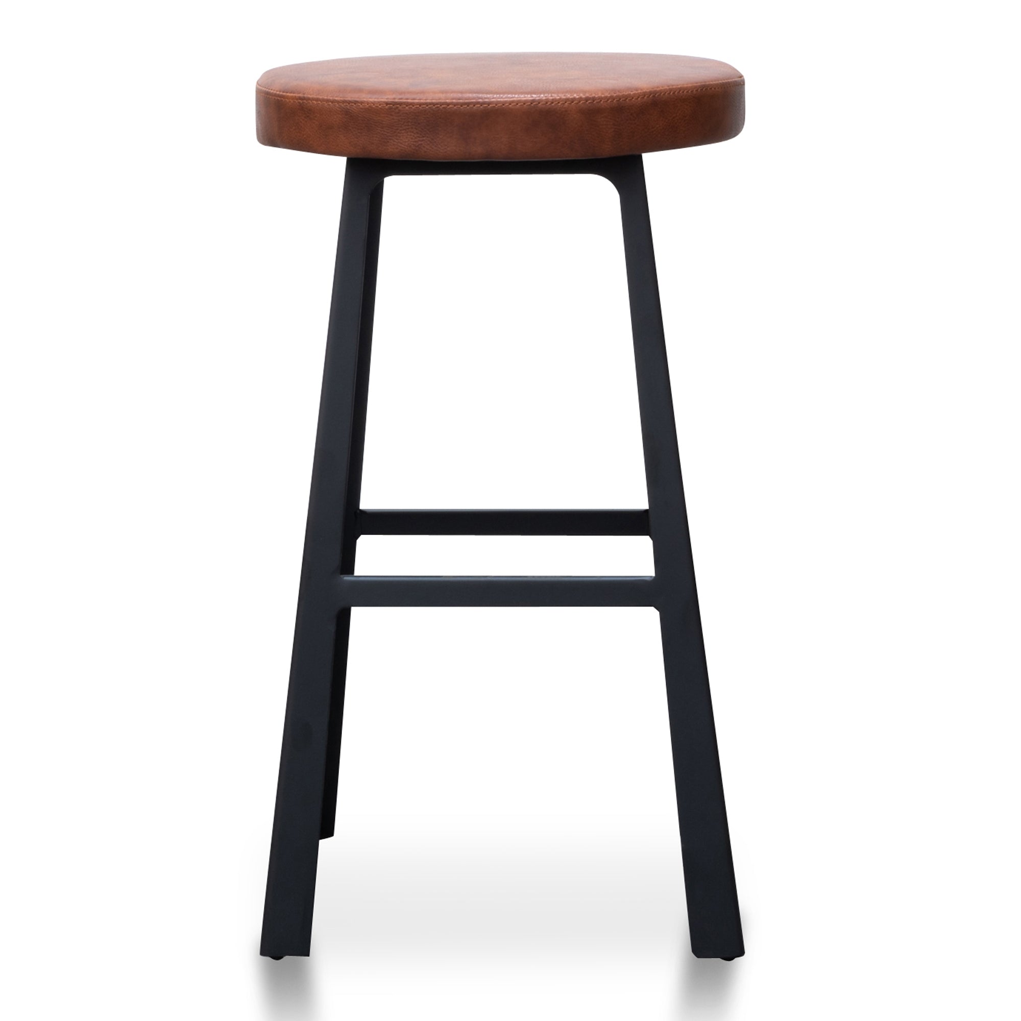65cm Amalfi Bar Stool in Rustic Brown - Black Legs
