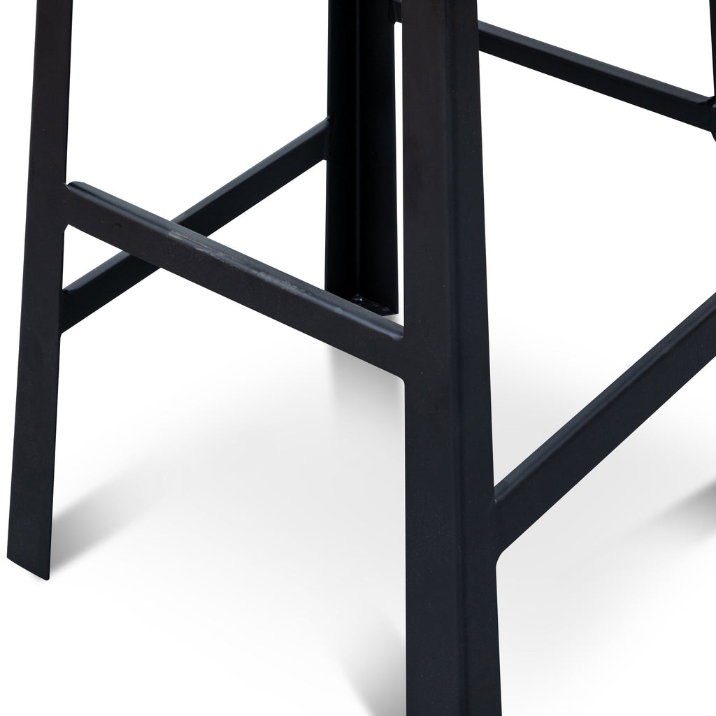65cm Amalfi Bar Stool in Rustic Brown - Black Legs