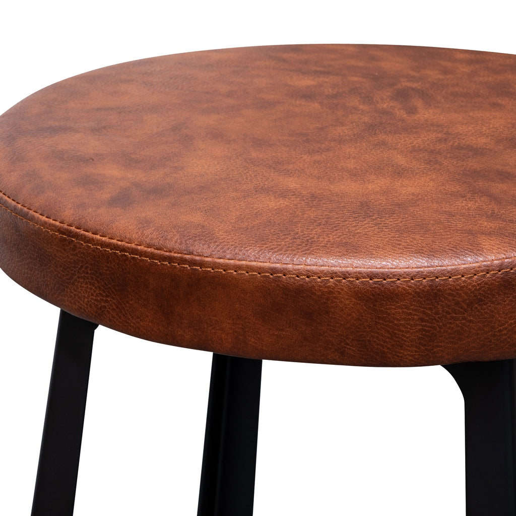 65cm Amalfi Bar Stool in Rustic Brown - Black Legs