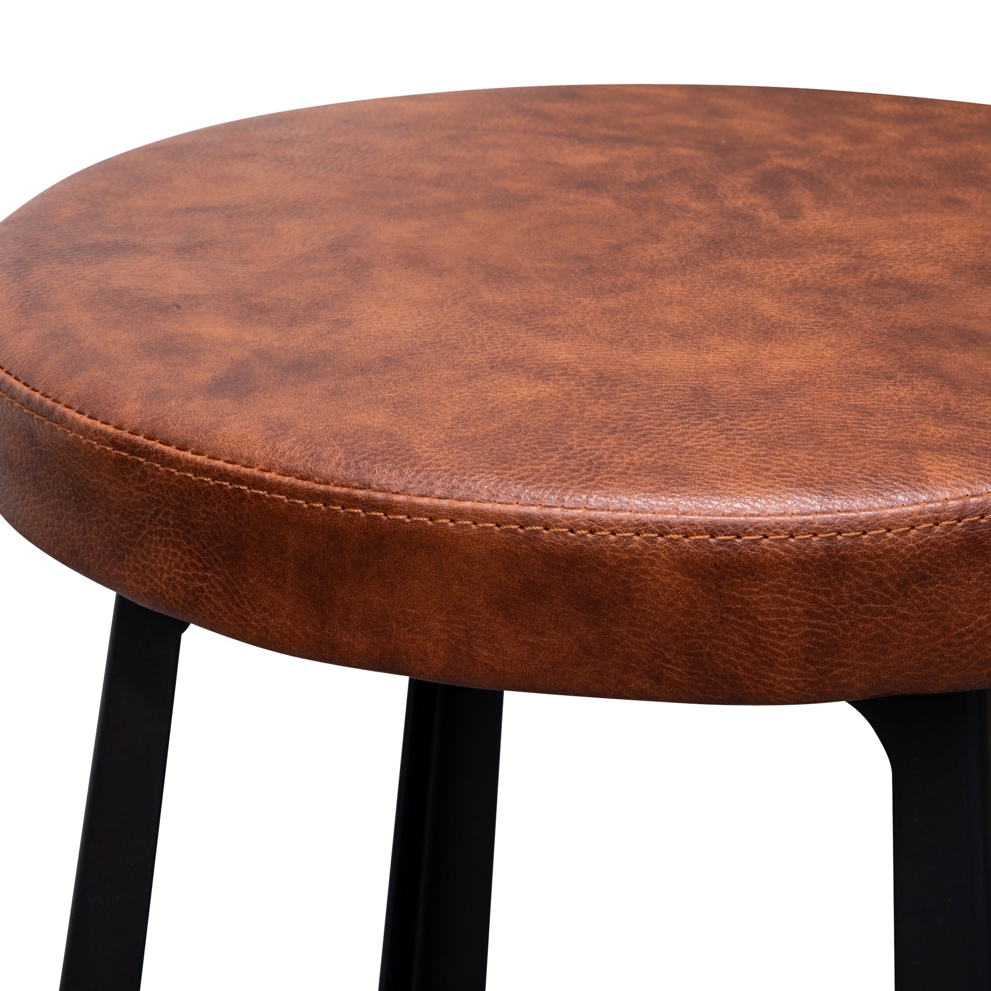 65cm Amalfi Bar Stool in Rustic Brown - Black Legs