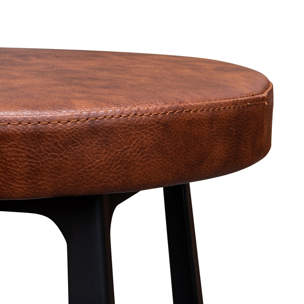 65cm Amalfi Bar Stool in Rustic Brown - Black Legs