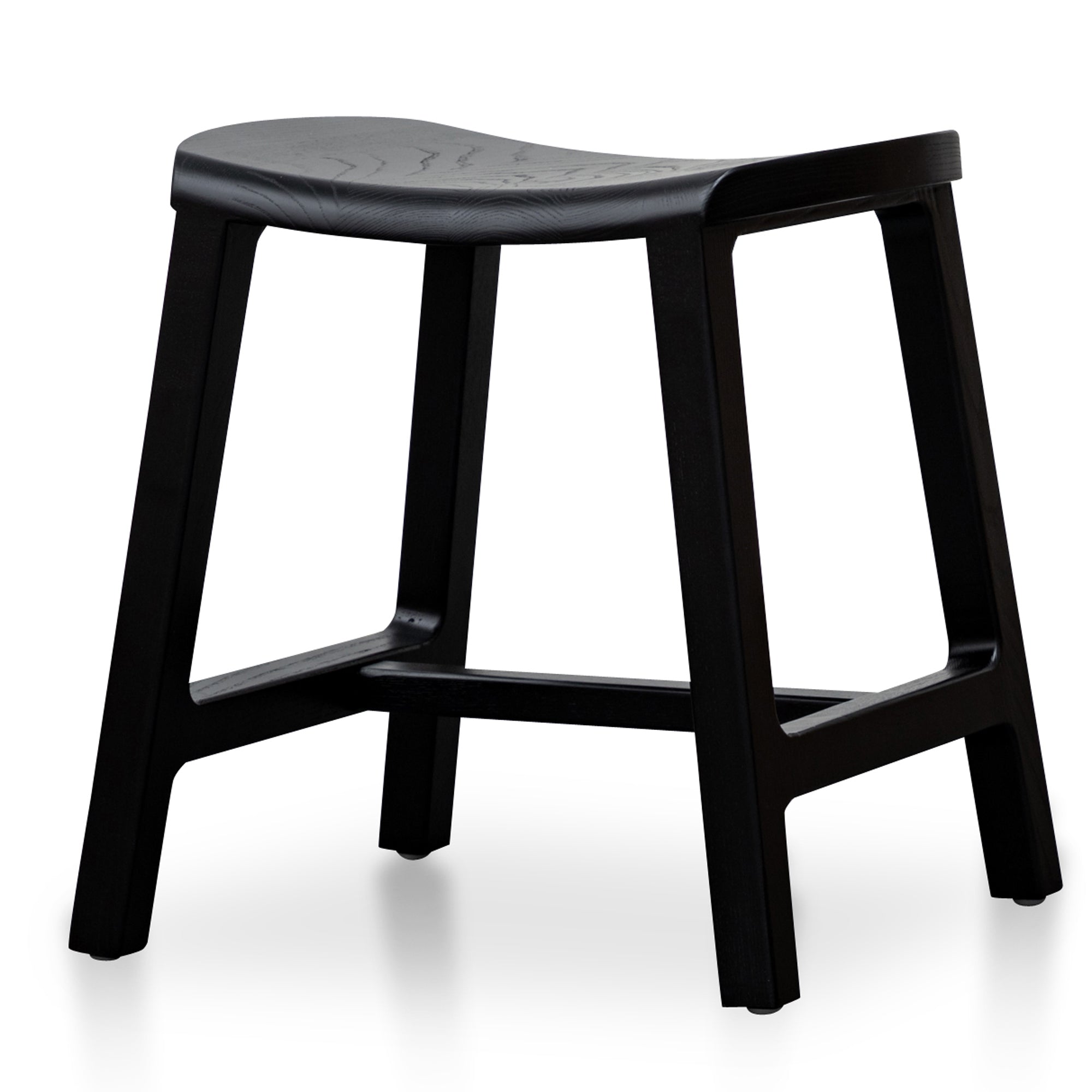 Wooden Amalfi Low Stool 45cm - Black