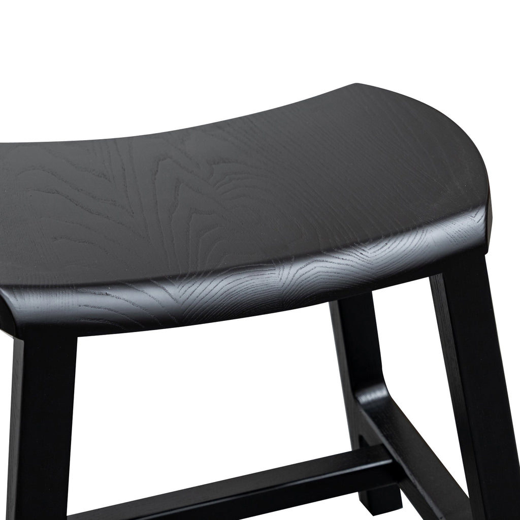Wooden Amalfi Low Stool 45cm - Black