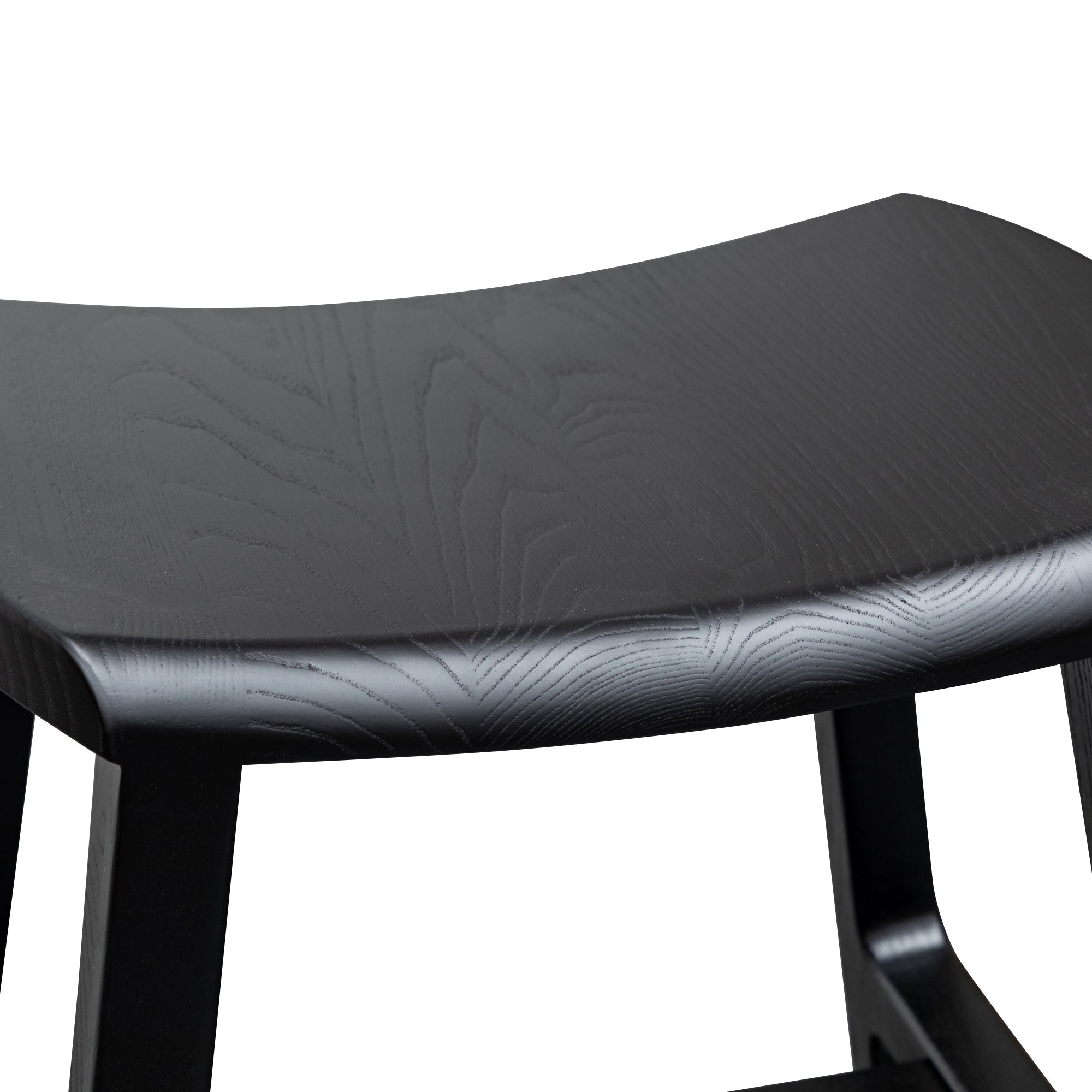Wooden Amalfi Low Stool 45cm - Black