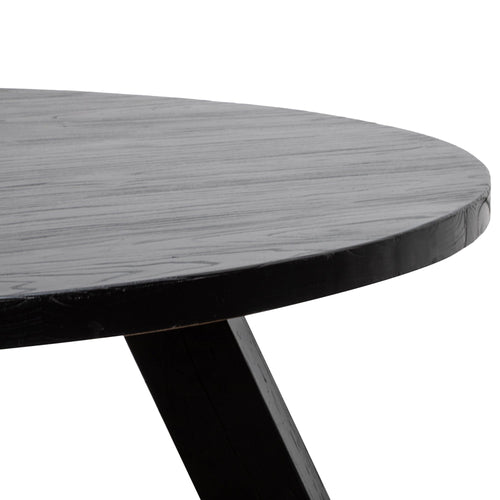 1.5M Round Siena Dining Table - Full Black