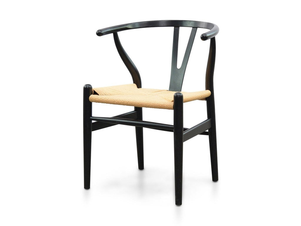 Verona Dining Chair - Black - Natural Seat (Set of 2)