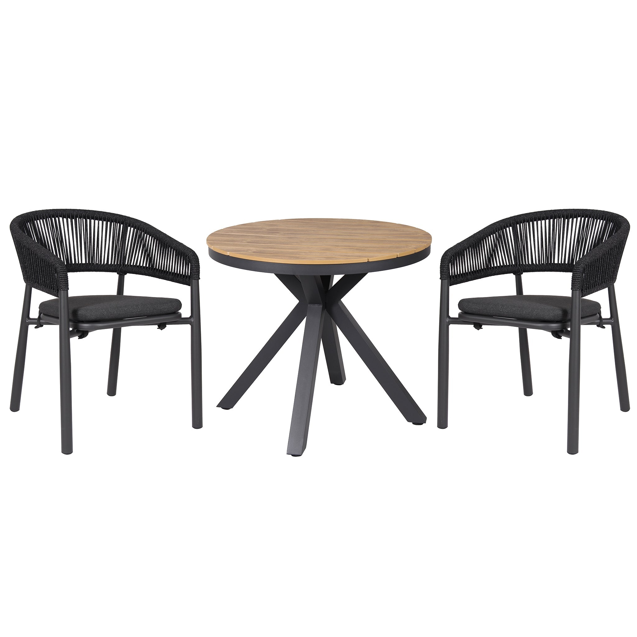 90cm Round Charcoal Outdoor Siena Dining Table - Natural