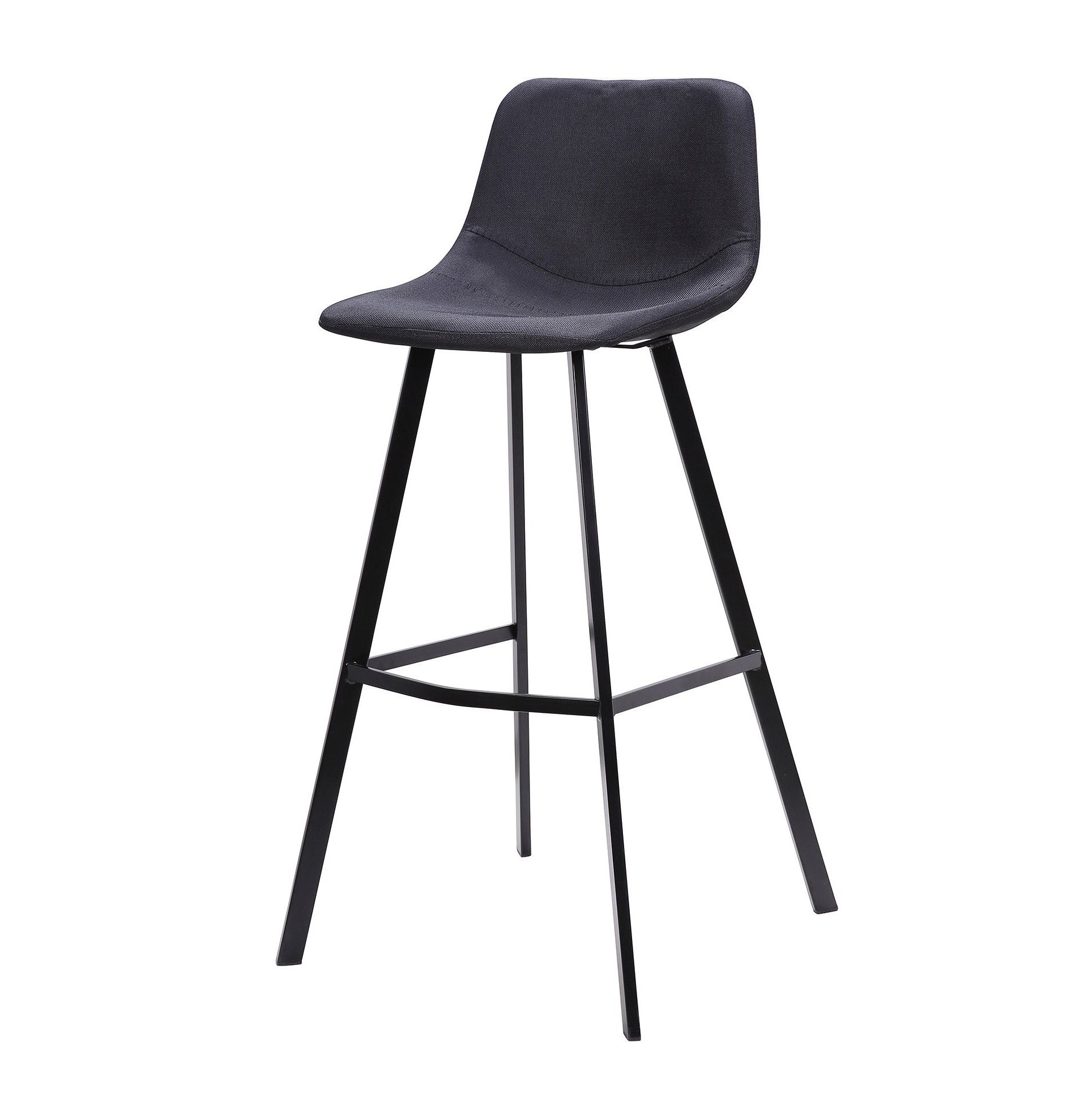 80cm Amalfi Bar Stool in Black Fabric (Set of 2)