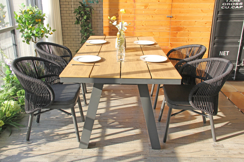 1.8m Charcoal Outdoor Siena Dining Table - Natural