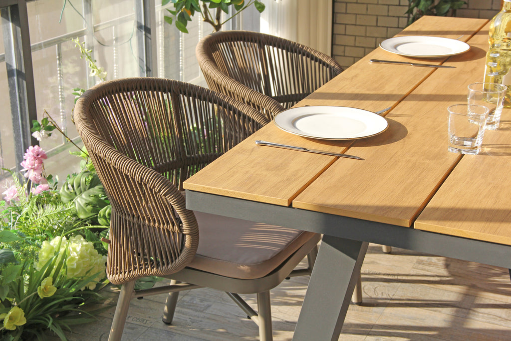 1.8m Charcoal Outdoor Siena Dining Table - Natural