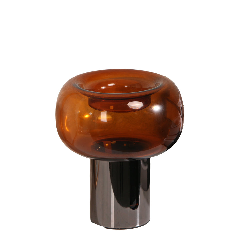 Amber Large Glass Vase - Brown