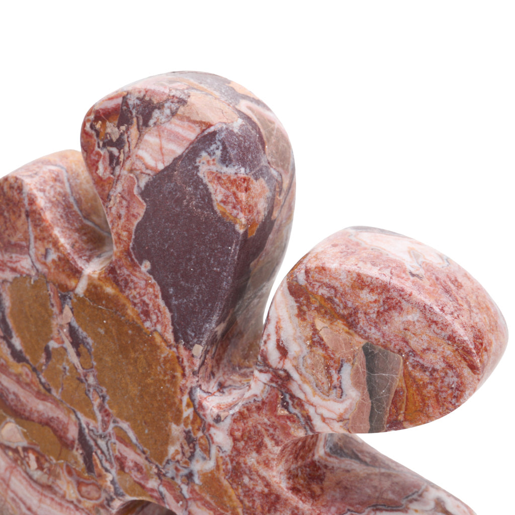 Carved Marble Accent Sculpture - Red Ochre