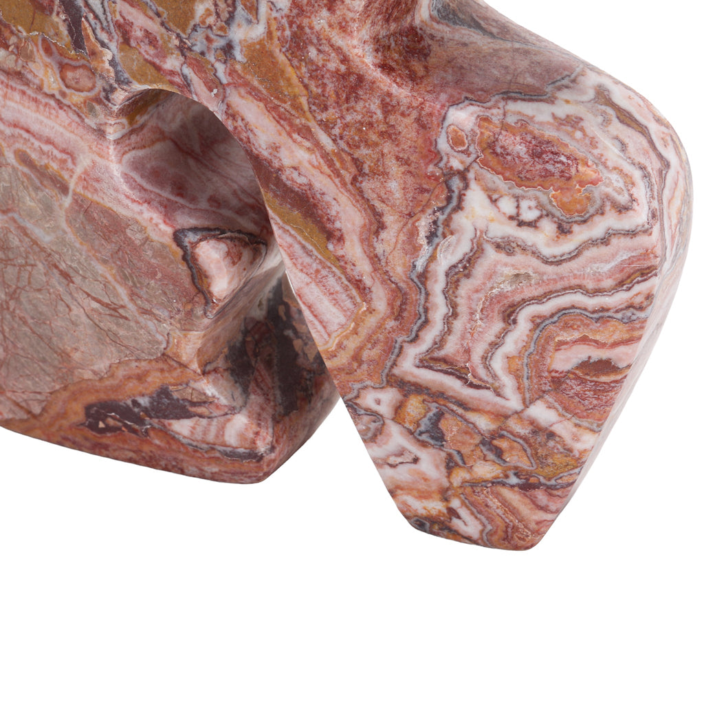 Carved Marble Accent Sculpture - Red Ochre
