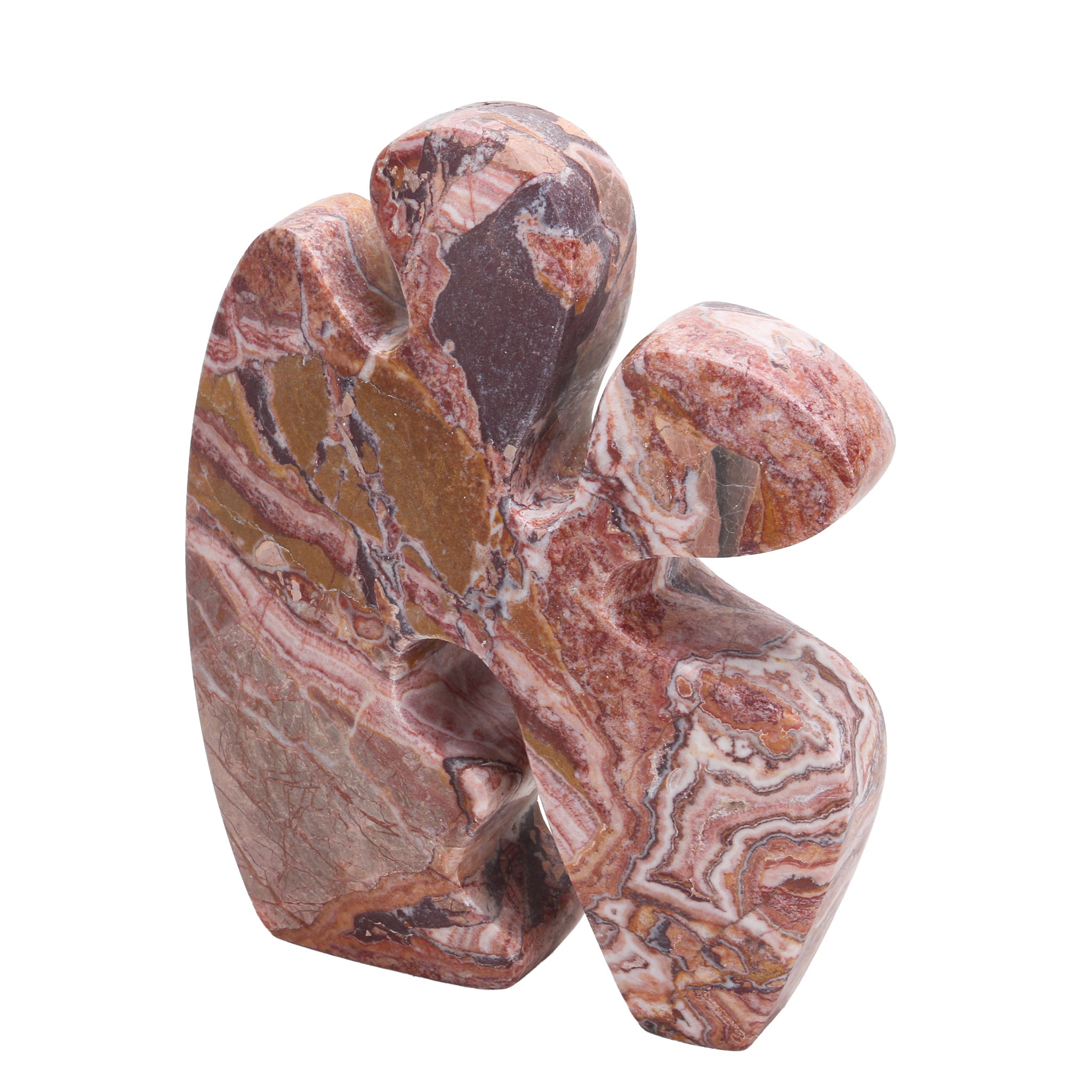 Carved Marble Accent Sculpture - Red Ochre