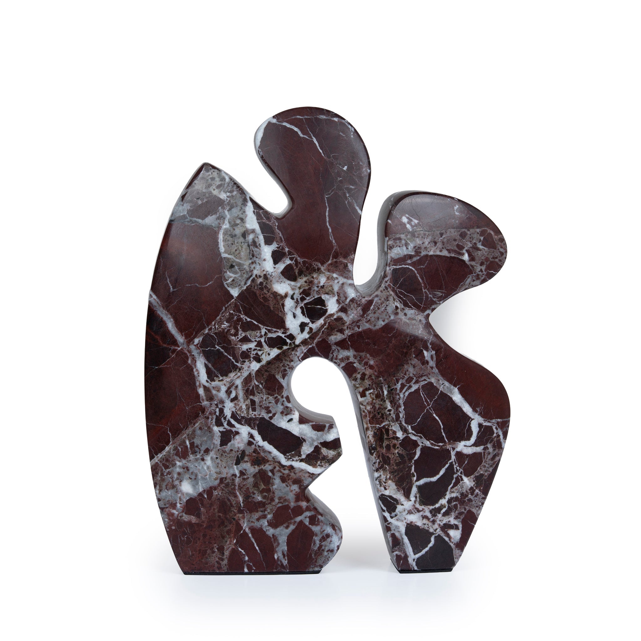 Carved Marble Accent Sculpture - Dark Red Ochre