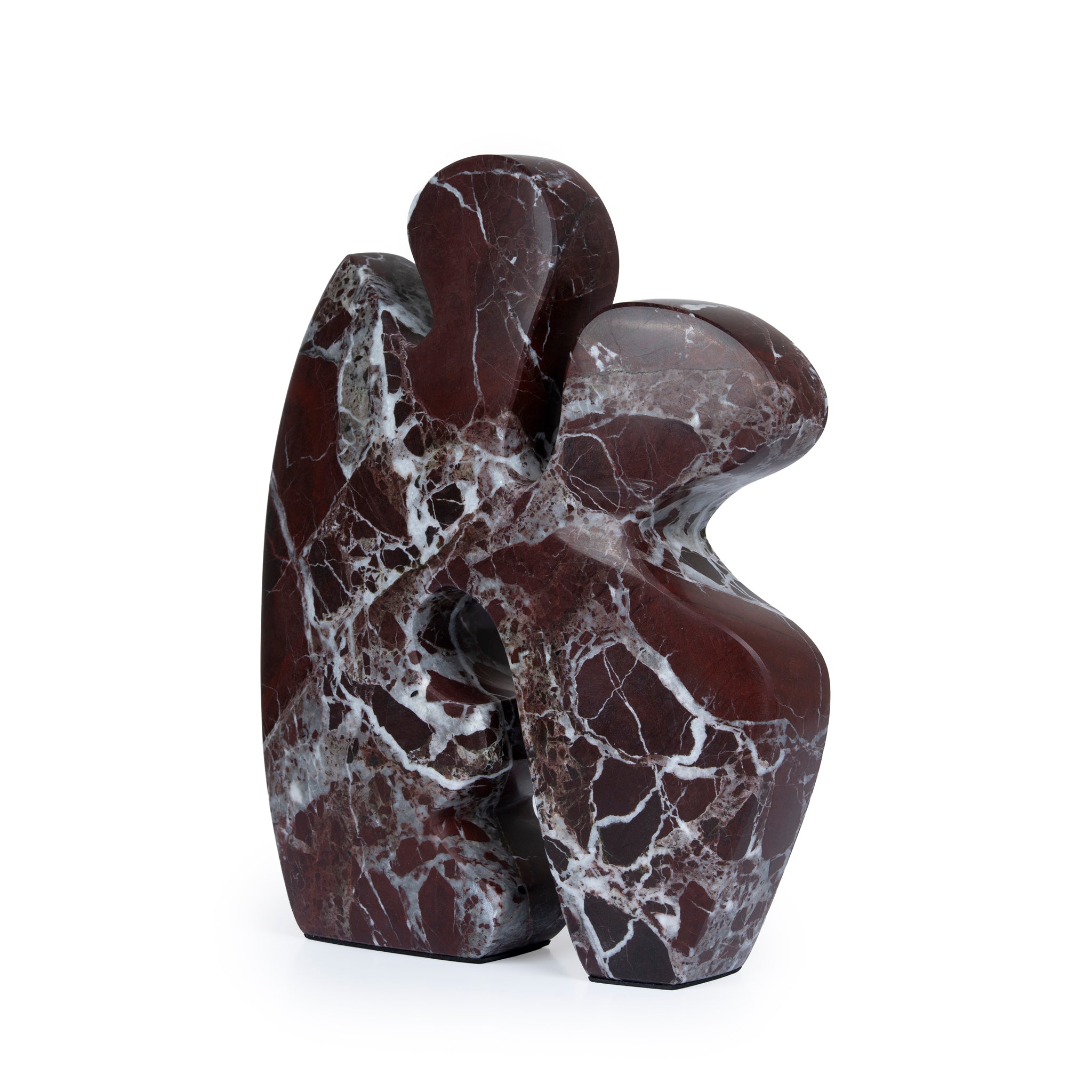 Carved Marble Accent Sculpture - Dark Red Ochre