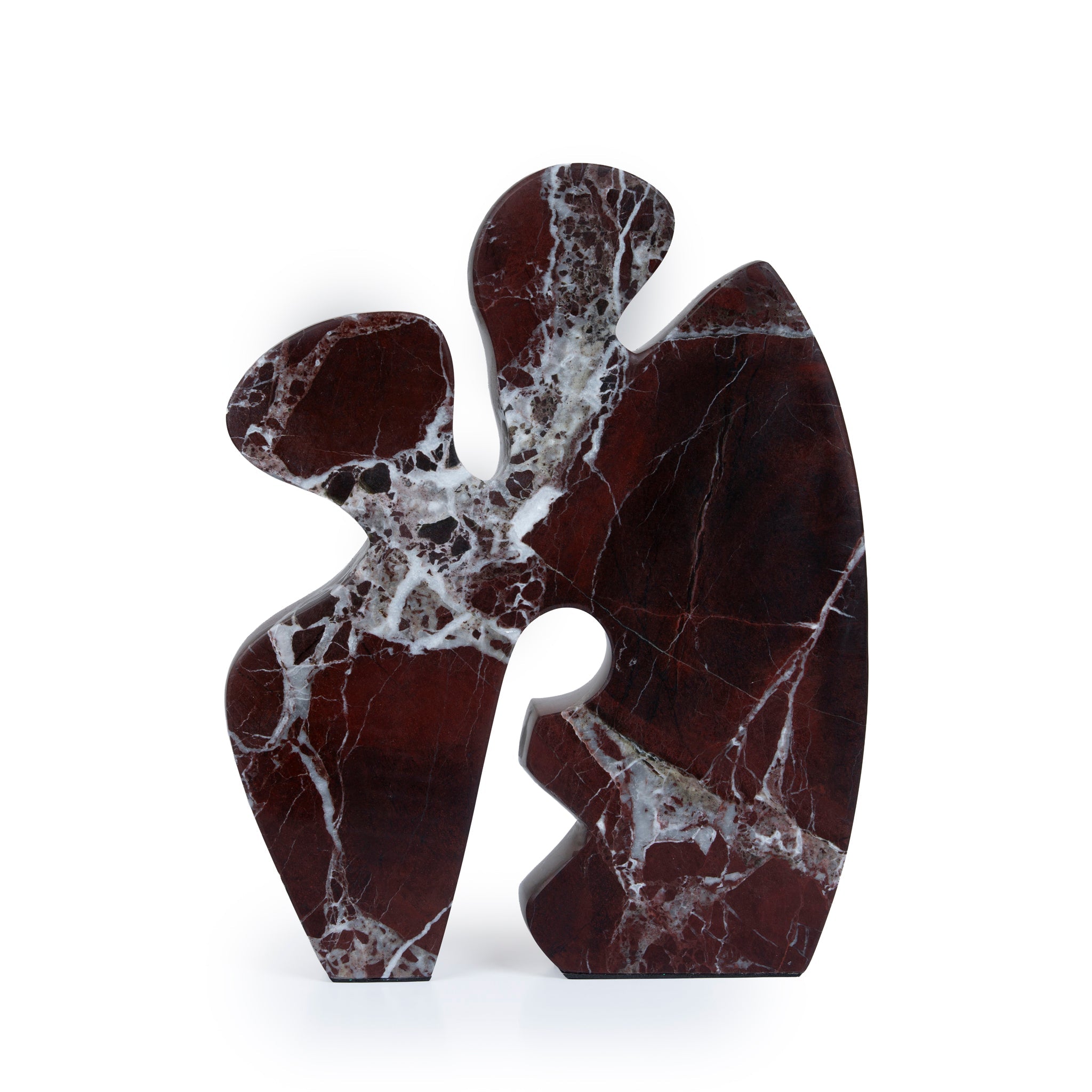 Carved Marble Accent Sculpture - Dark Red Ochre