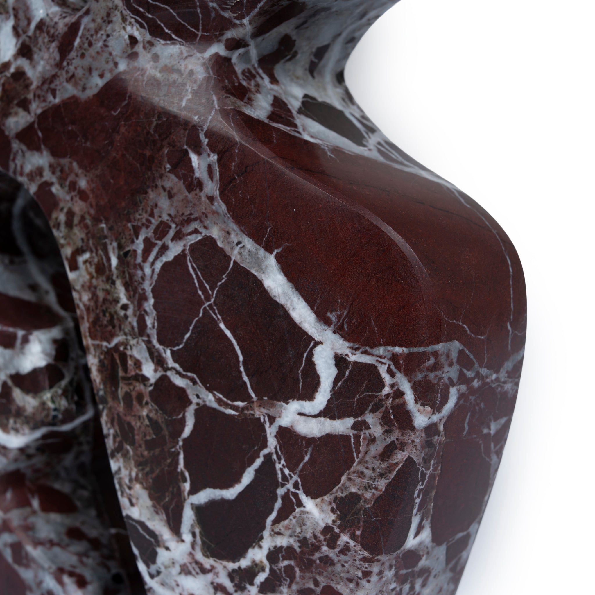 Carved Marble Accent Sculpture - Dark Red Ochre
