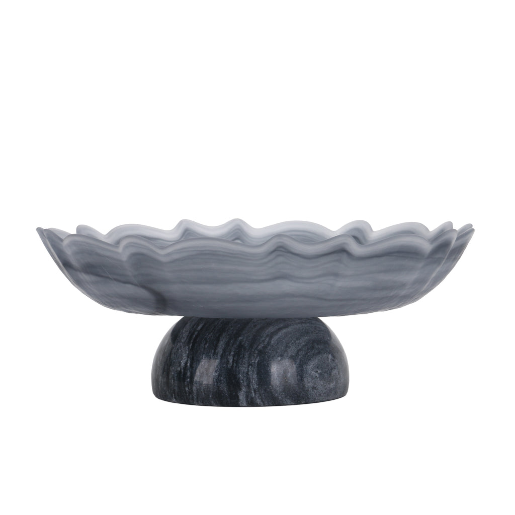 Lotus Glass Tray - Grey