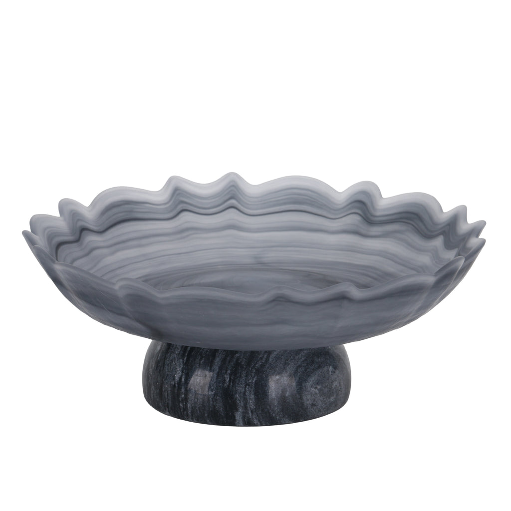 Lotus Glass Tray - Grey