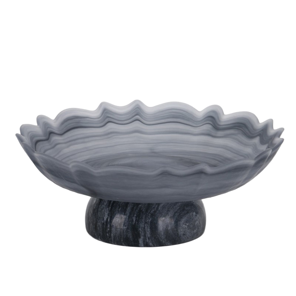 Lotus Glass Tray - Grey