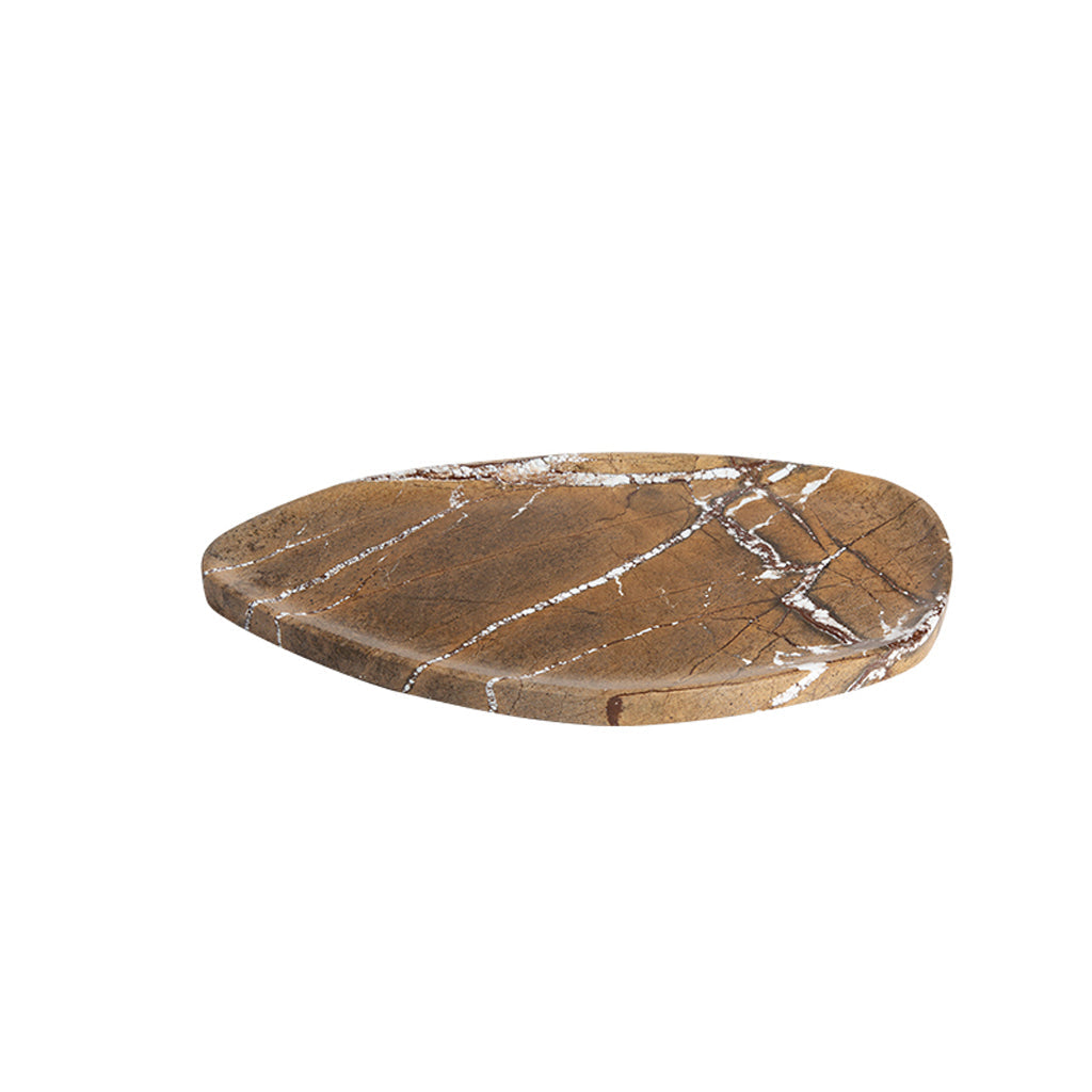 Leaf Shaped Marble Plate - Coffee