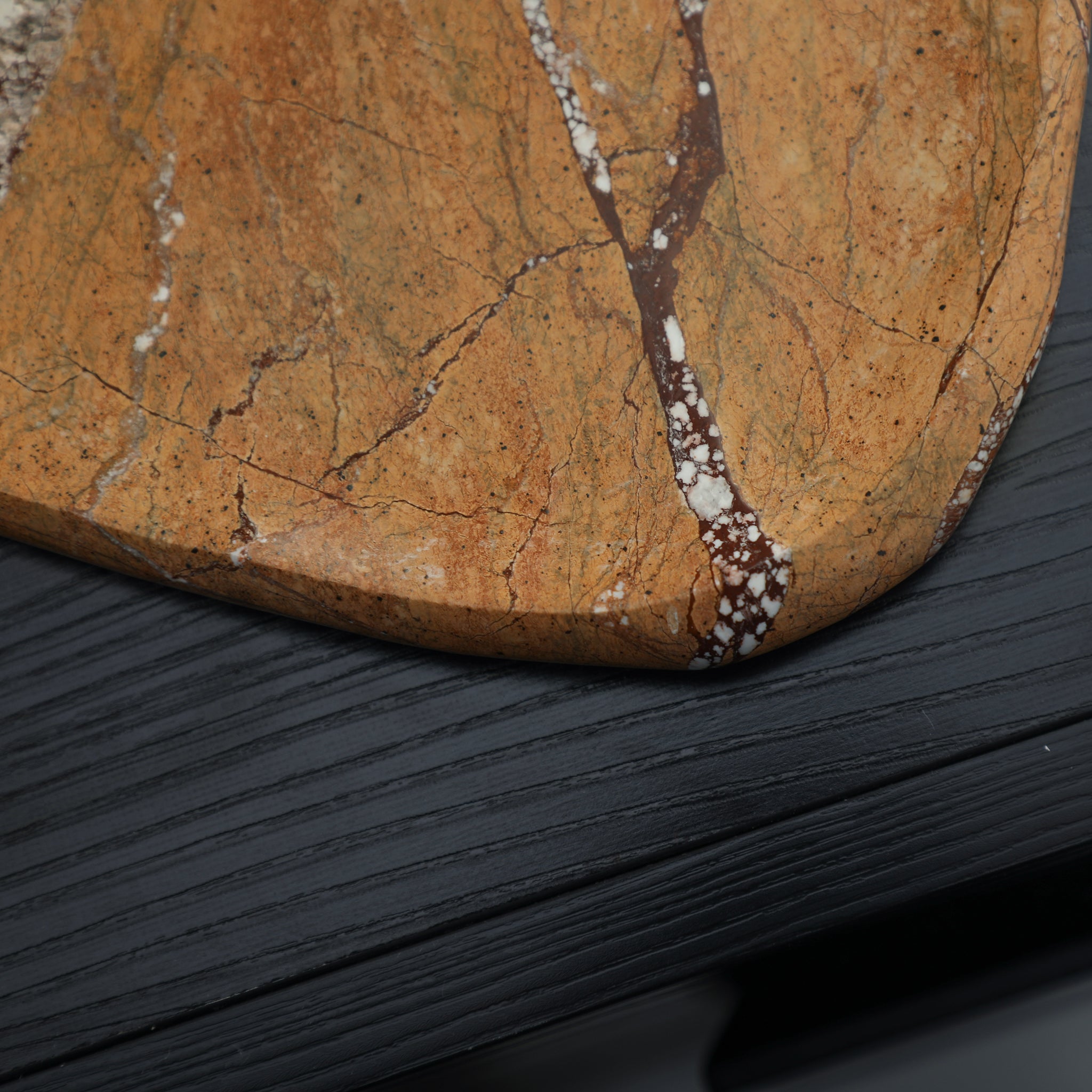 Leaf Shaped Marble Plate - Coffee