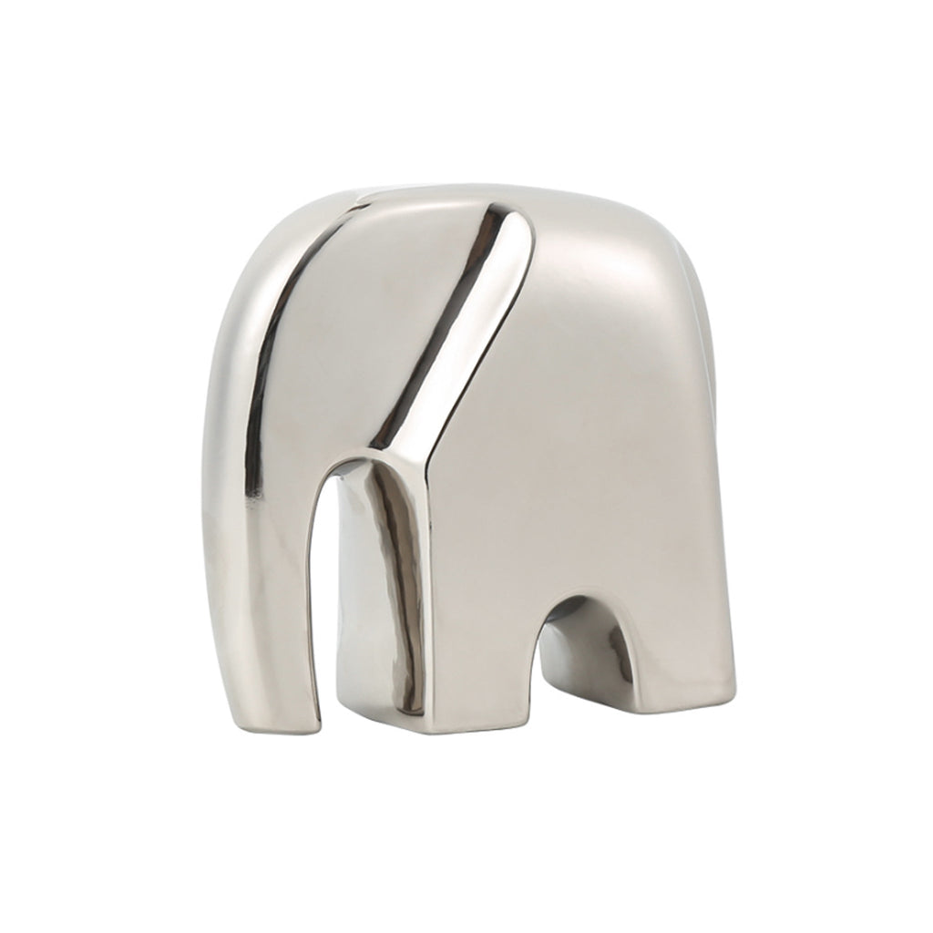 Ceramic Elephant Sclupture - Silver