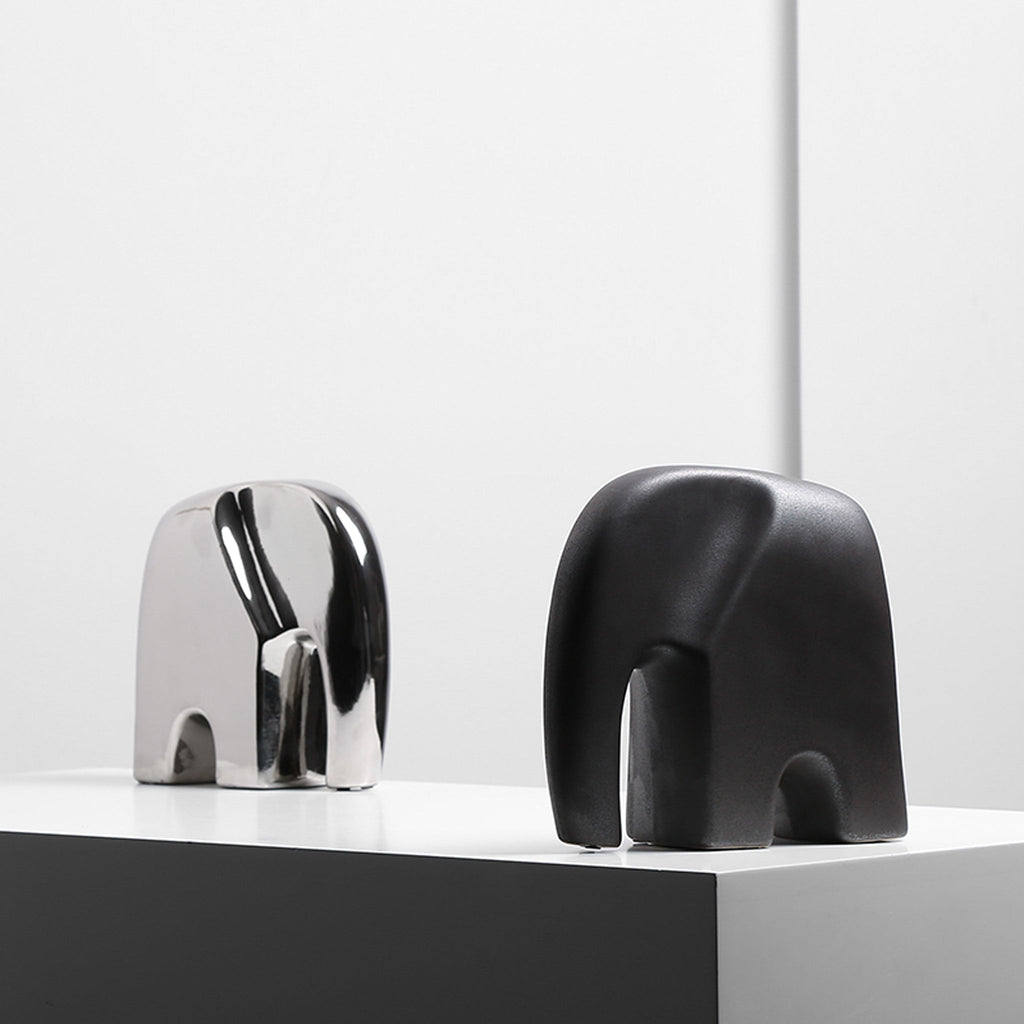 Ceramic Elephant Sclupture - Silver