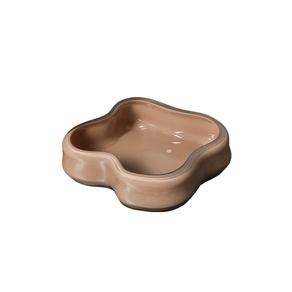 Glass Petal Plate B - Coffee
