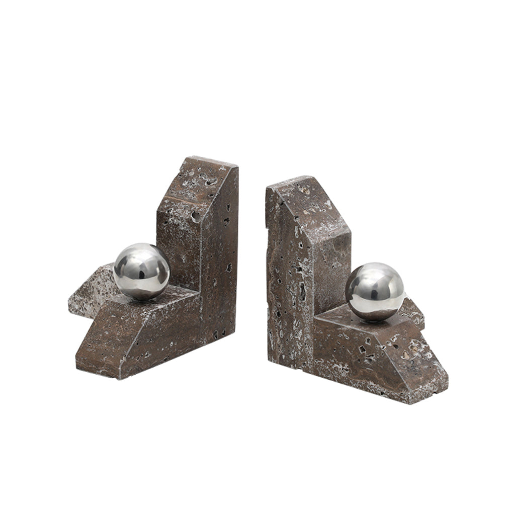 Marble Ballpoint Bookend - Grey