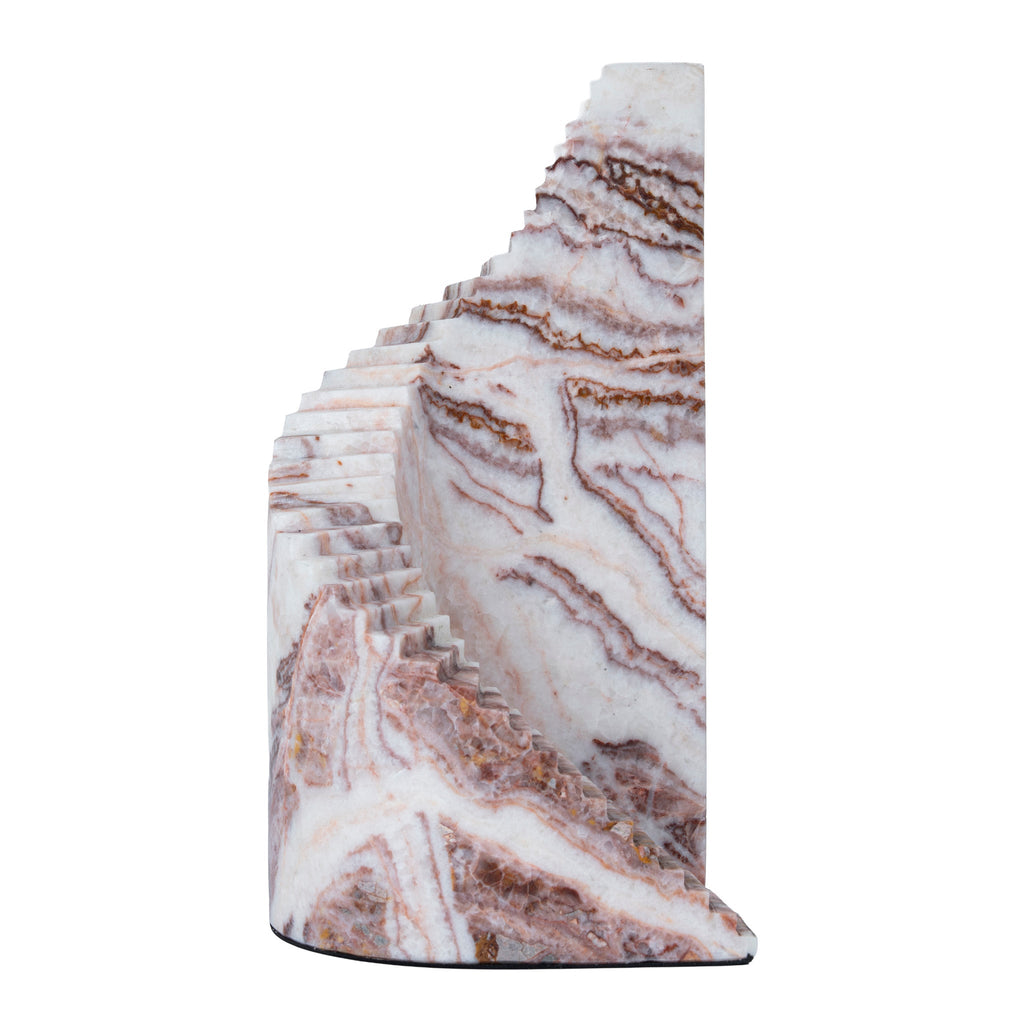 Step Marble Sculpture - Red Ochre