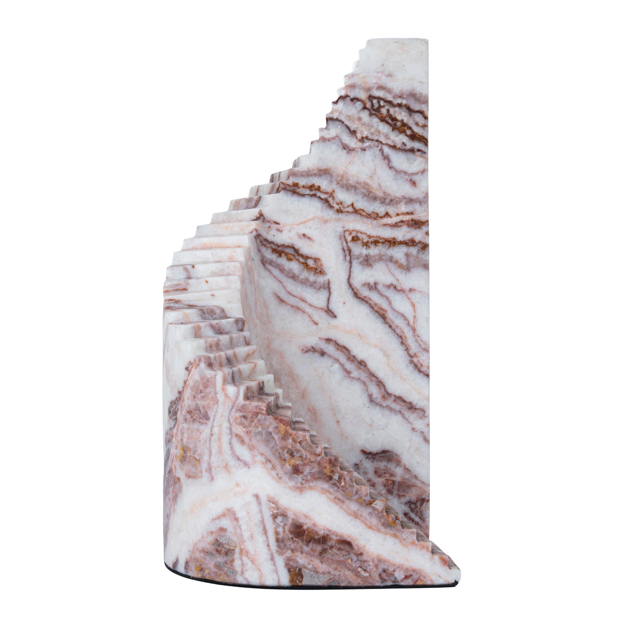 Step Marble Sculpture - Red Ochre