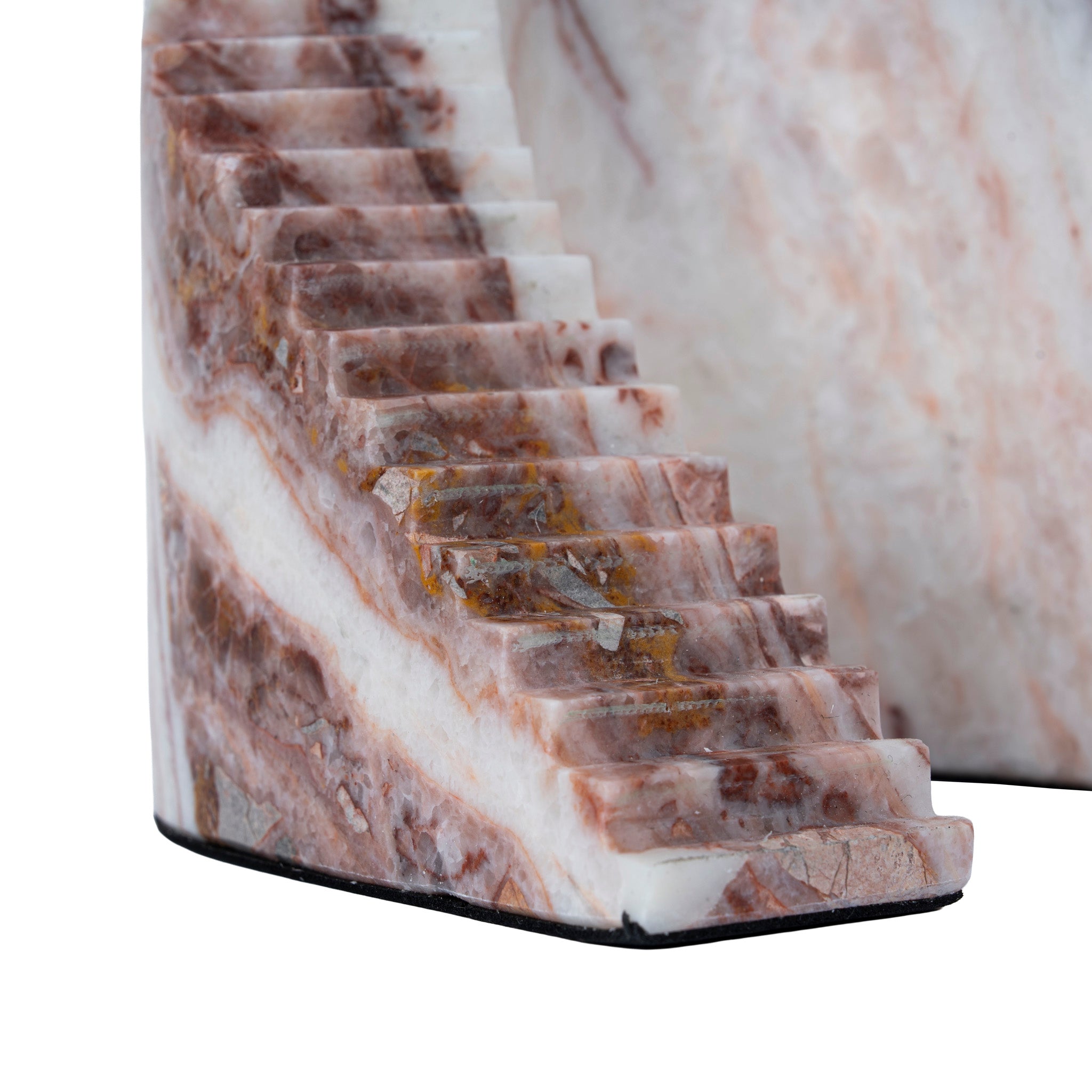 Step Marble Sculpture - Red Ochre