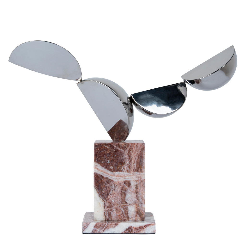 Silver Winged Sculpture - Red Ochre